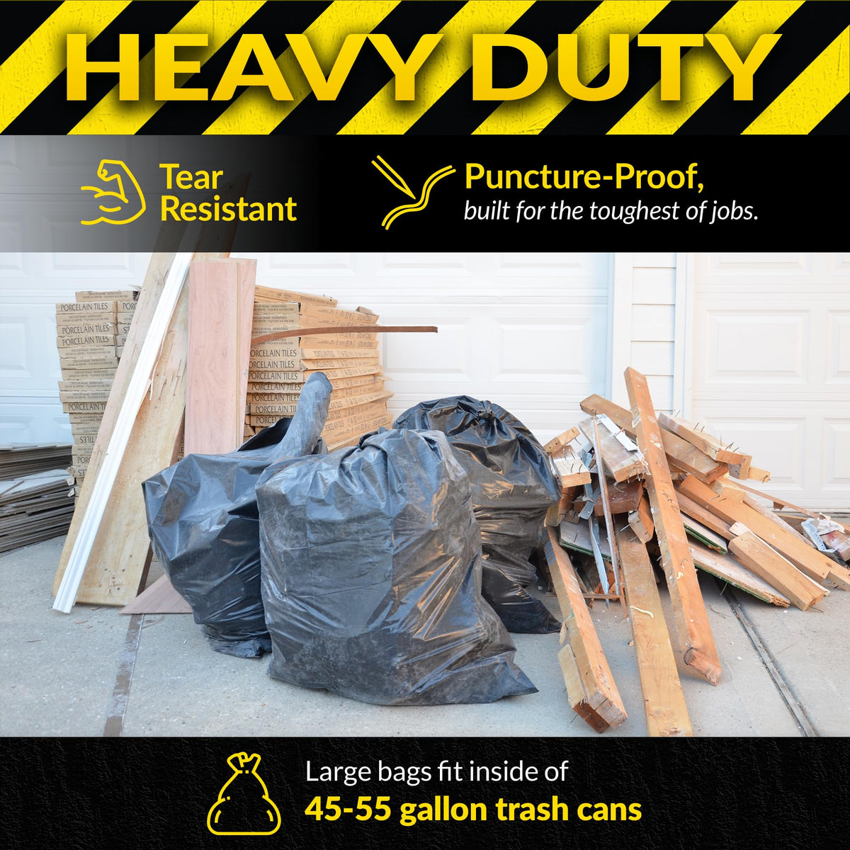 Contractor Garbage Bags 55 Gallon (20 Count)