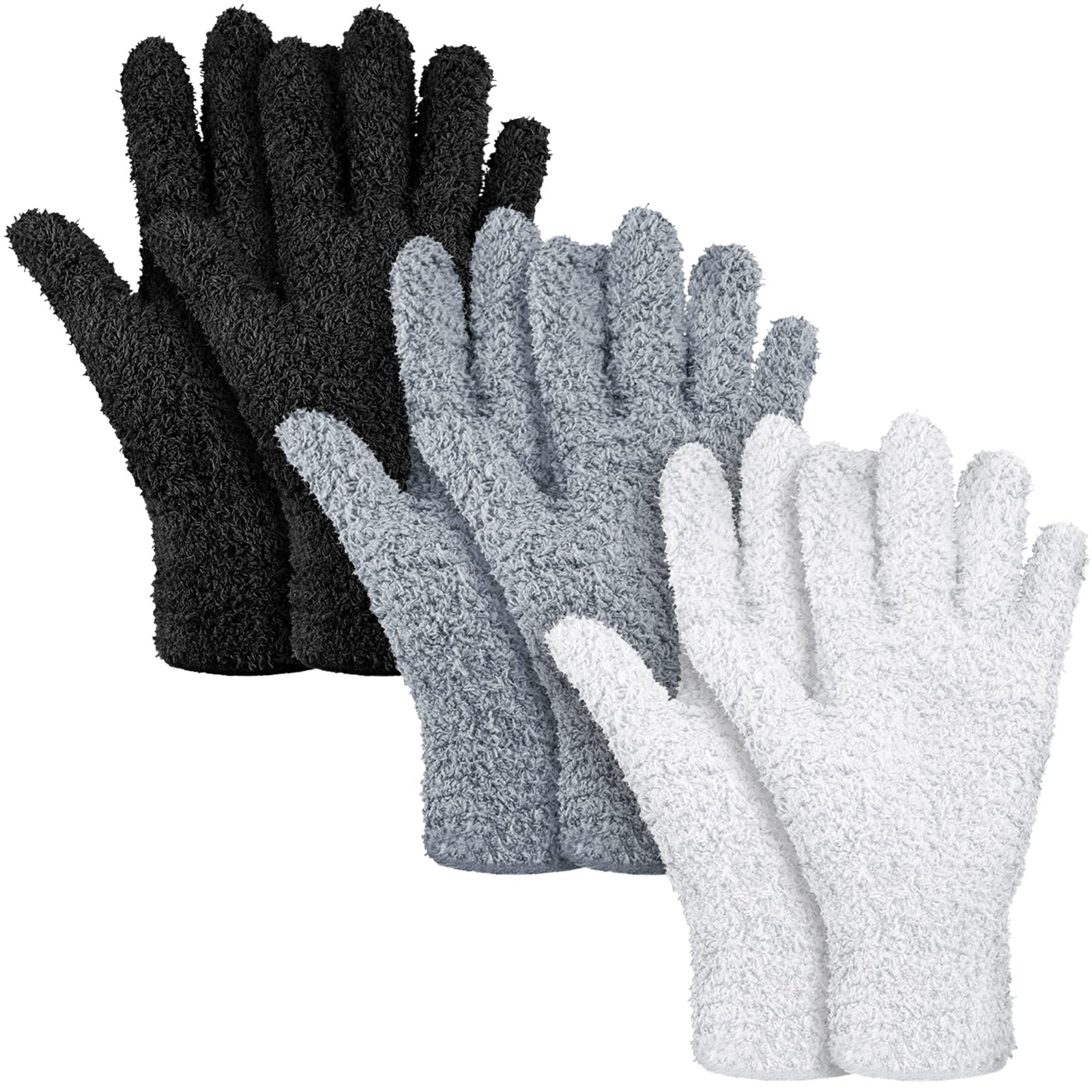 3 Pairs Microfiber Dusting Gloves for Plants Leaf (3 Count)