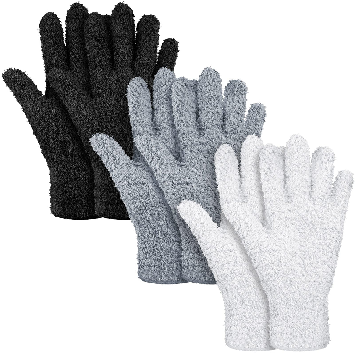 3 Pairs Microfiber Dusting Gloves for Plants Leaf (3 Count)