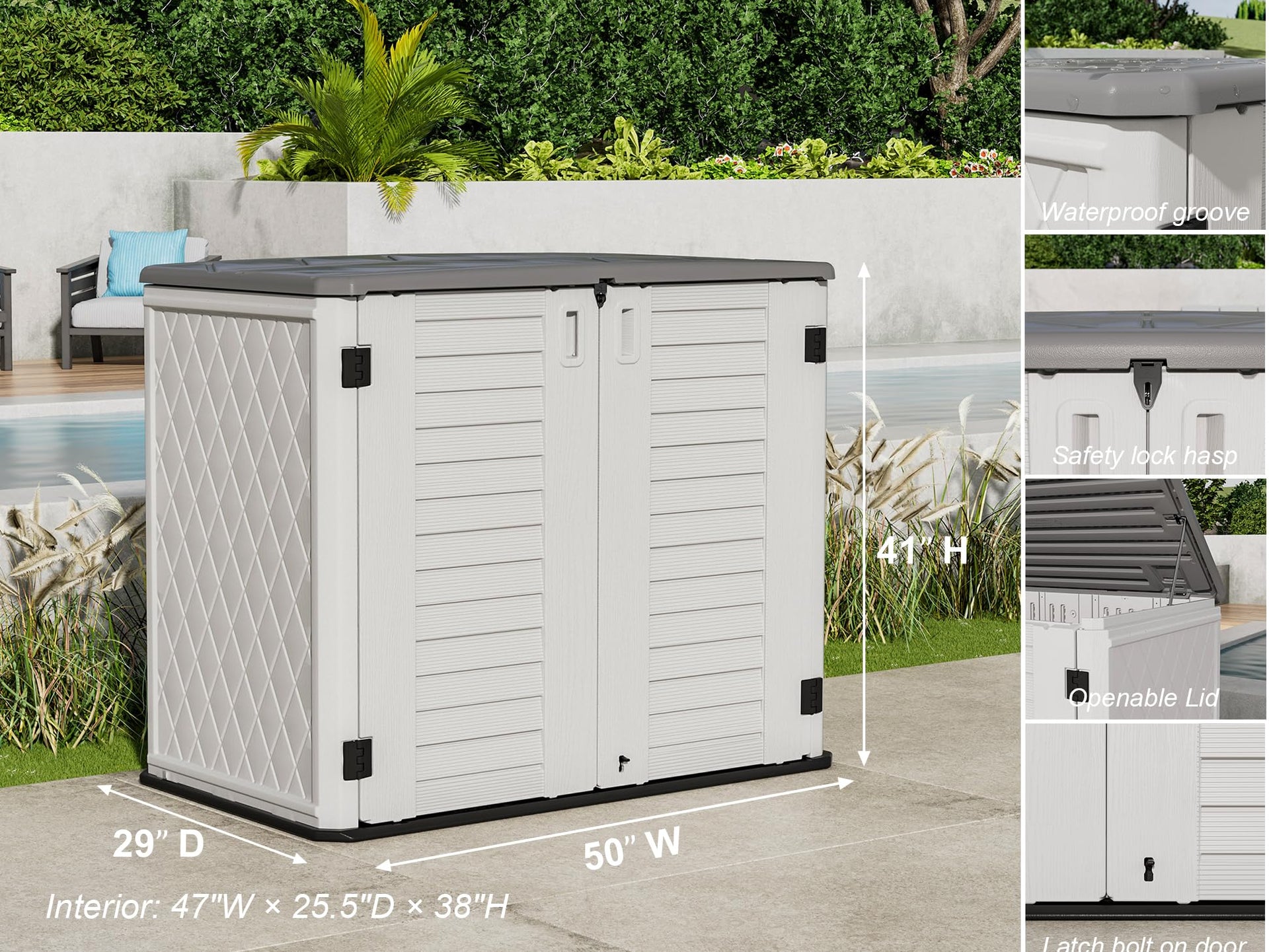 4x2.5 FT Outdoor Storage Shed