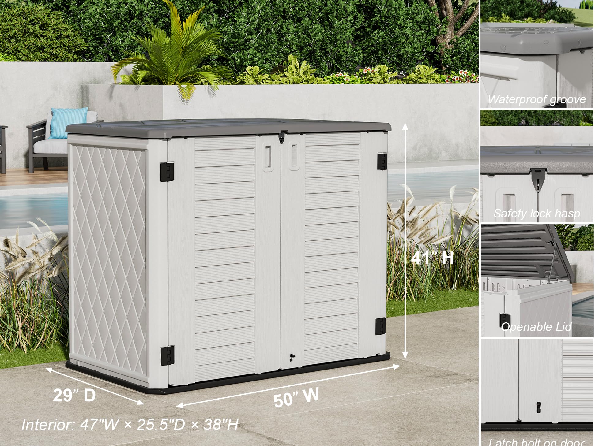 4x2.5 FT Outdoor Storage Shed