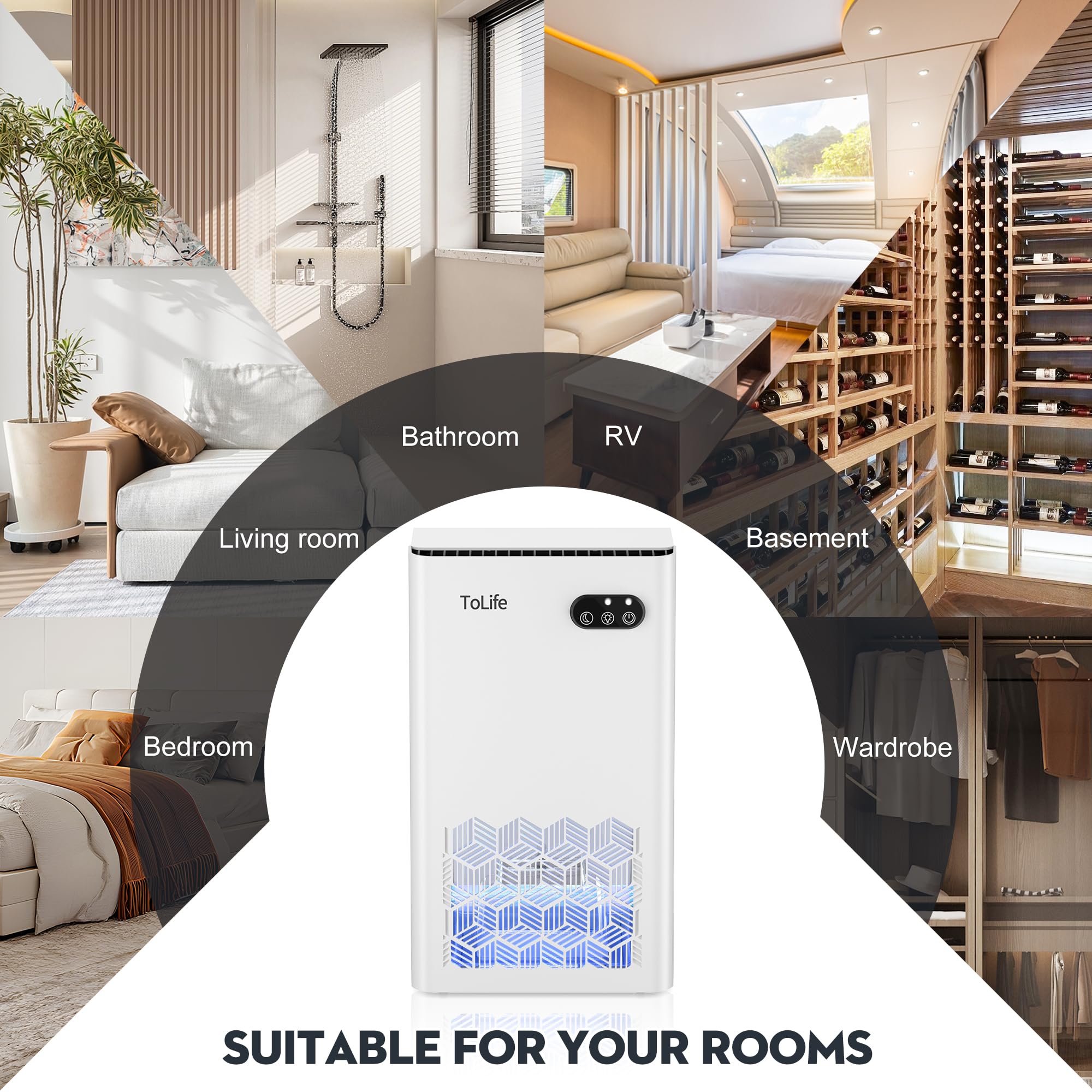 Dehumidifier 1000 Sq Ft 95 oz Tank with Sleep Mode