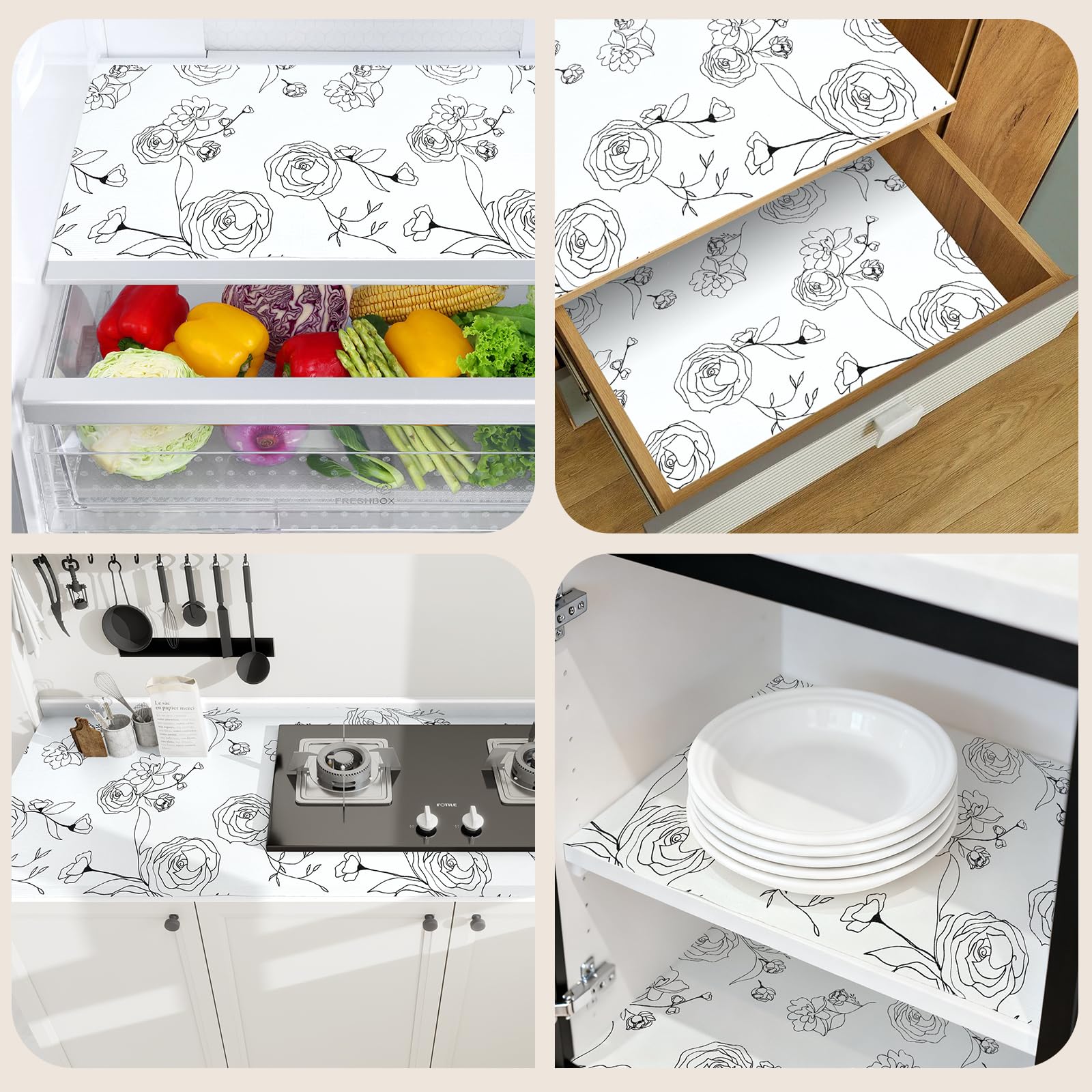 Shelf Liners for Kitchen Cabinets 11.8in x 20FT Non Adhesive Drawer Liner (20 Sq Ft)