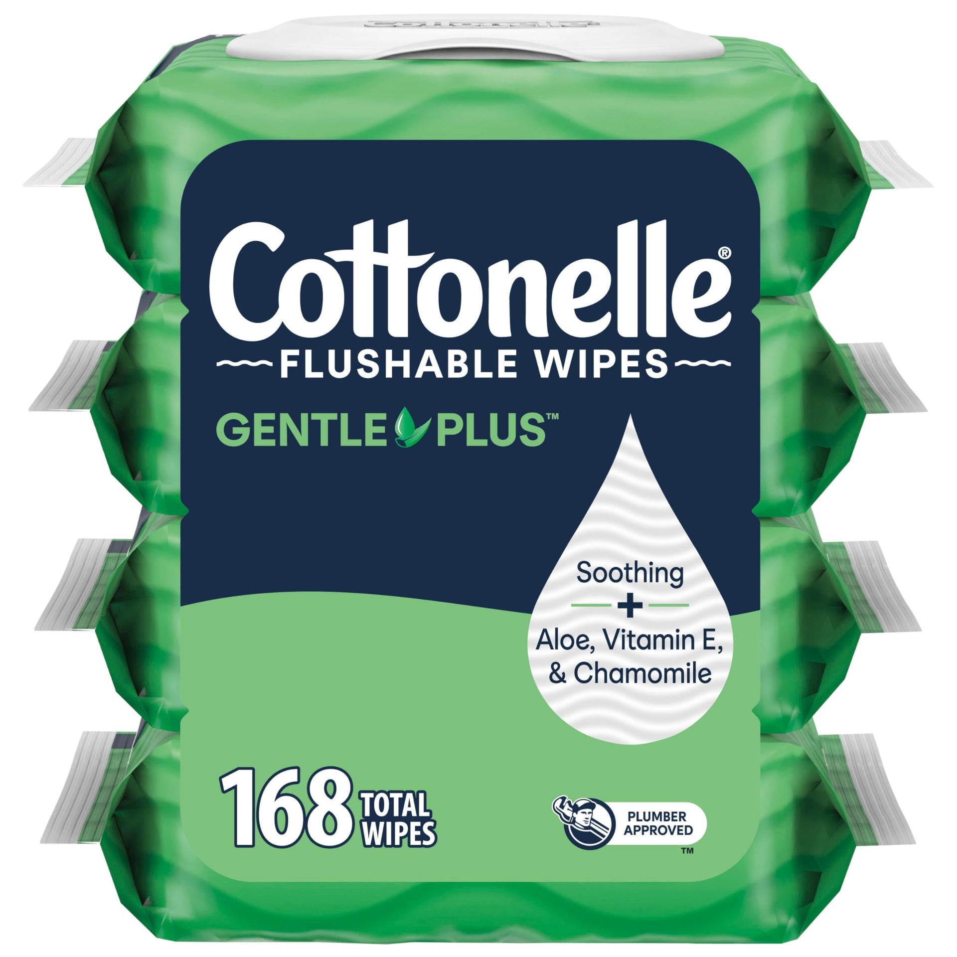 GentlePlus Flushable Wet Wipes with Aloe & Vitamin E (168 Count)