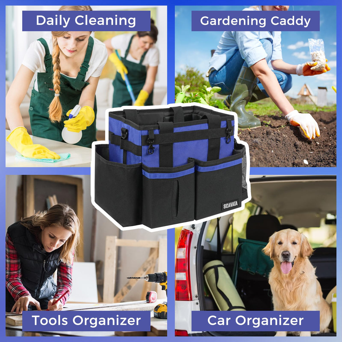 Compact Wearable Cleaning Caddy with Handle & Shoulder Straps