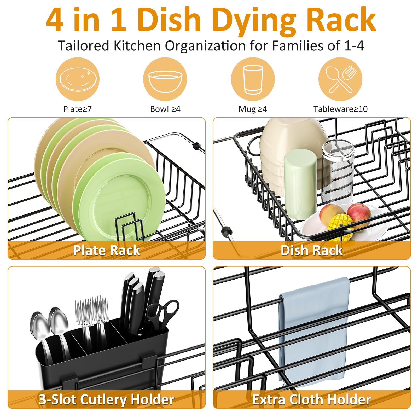 Expandable in Sink Dish Drying Rack