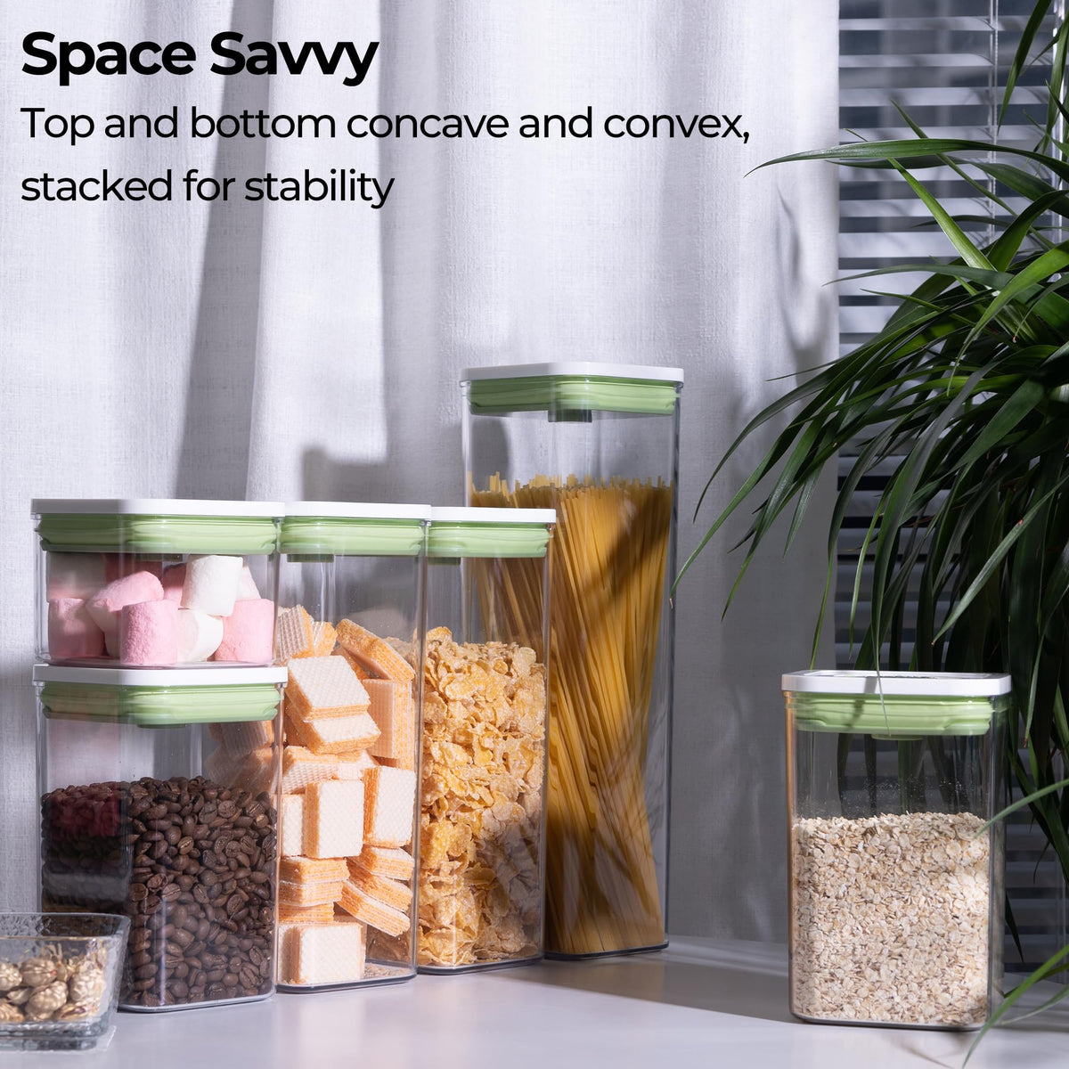 Pop Airtight Food Storage Containers with Date Recording Lids (7 Count)
