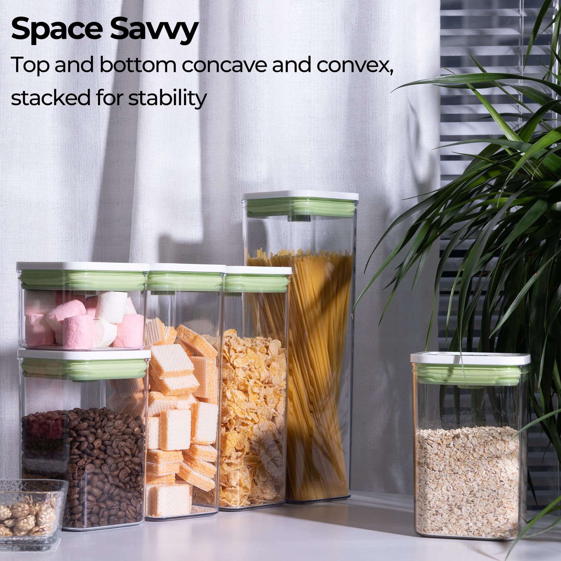 Set of 4 Pop Airtight Food Storage Containers with Date Recording Lids (5 Count)