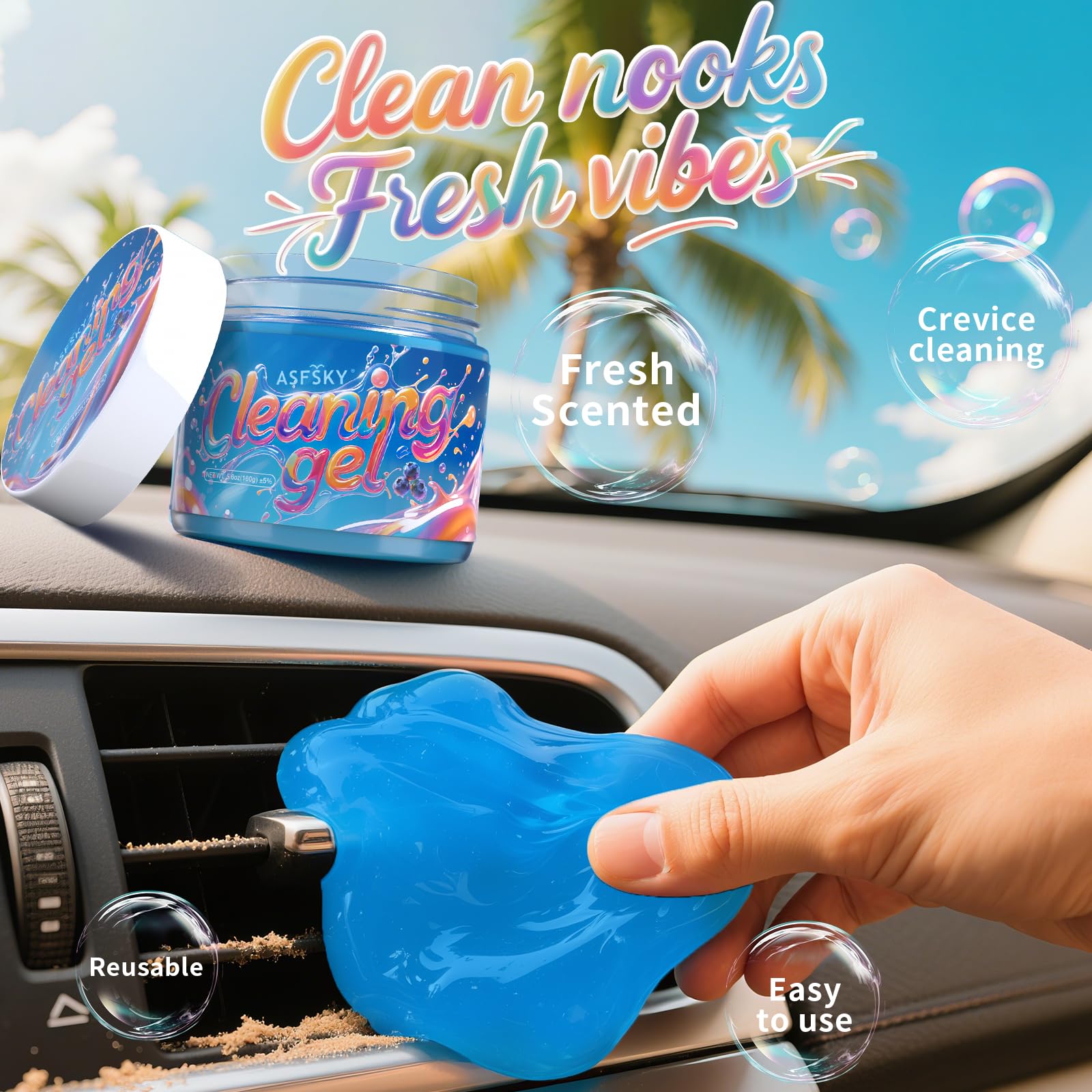 Car Cleaning Gel Cleaning Putty Universal Cleaning Gel Blueberry