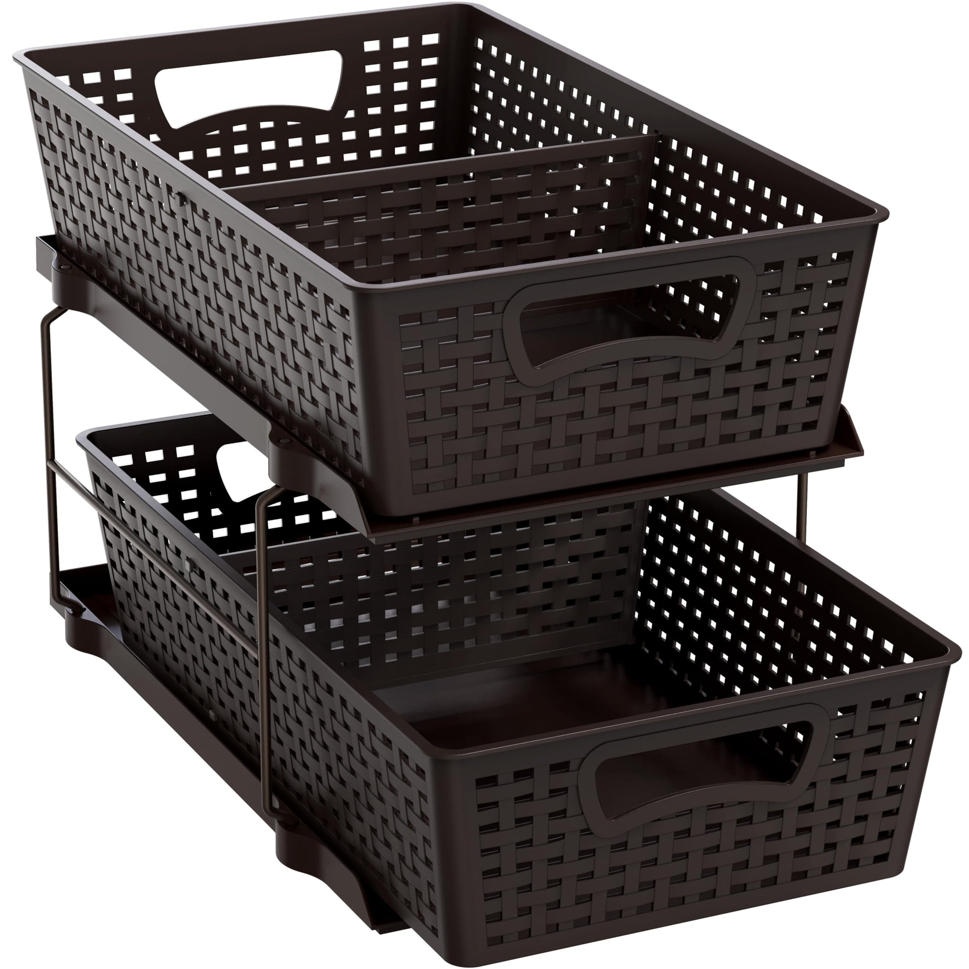 2 Tier Pull Out Sliding Drawer Under Sink Storage