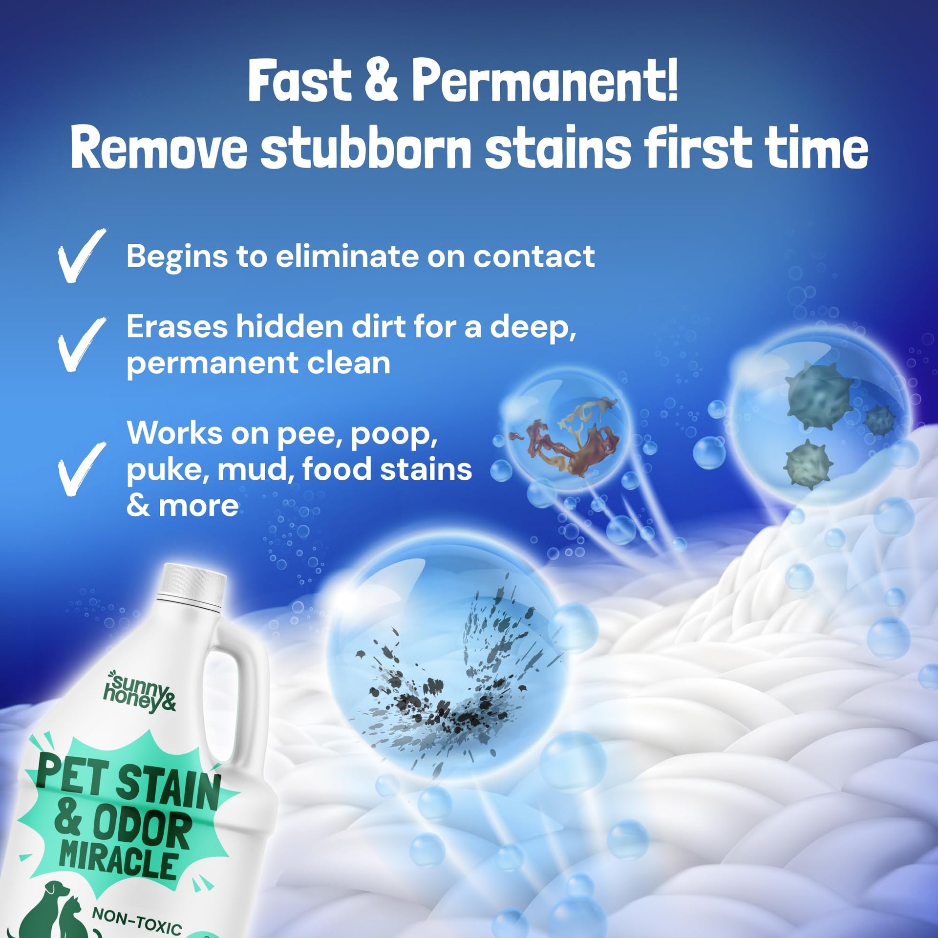 Pet Stain and Odor Remover for Carpets. 1 Gallon Mint (128 Fl Oz)