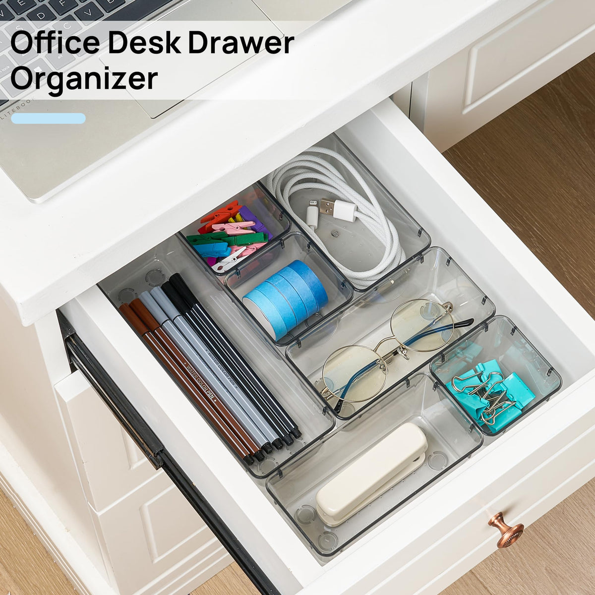 25 Pack Plastic Drawer Organizers with Non (25 Count)