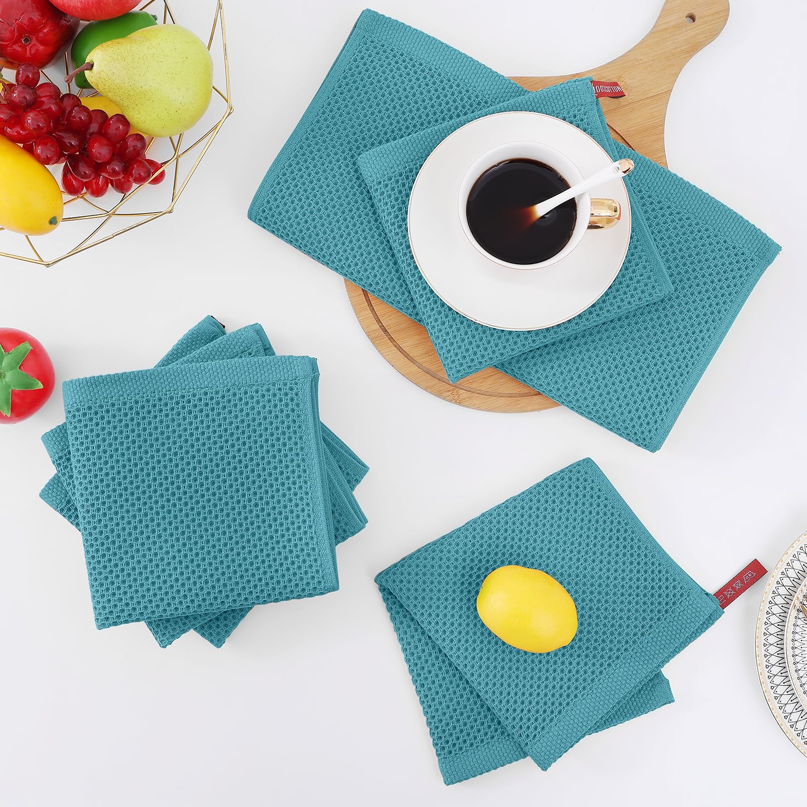 100% Cotton Waffle Weave Kitchen Dish Cloths 8 (8 Count)