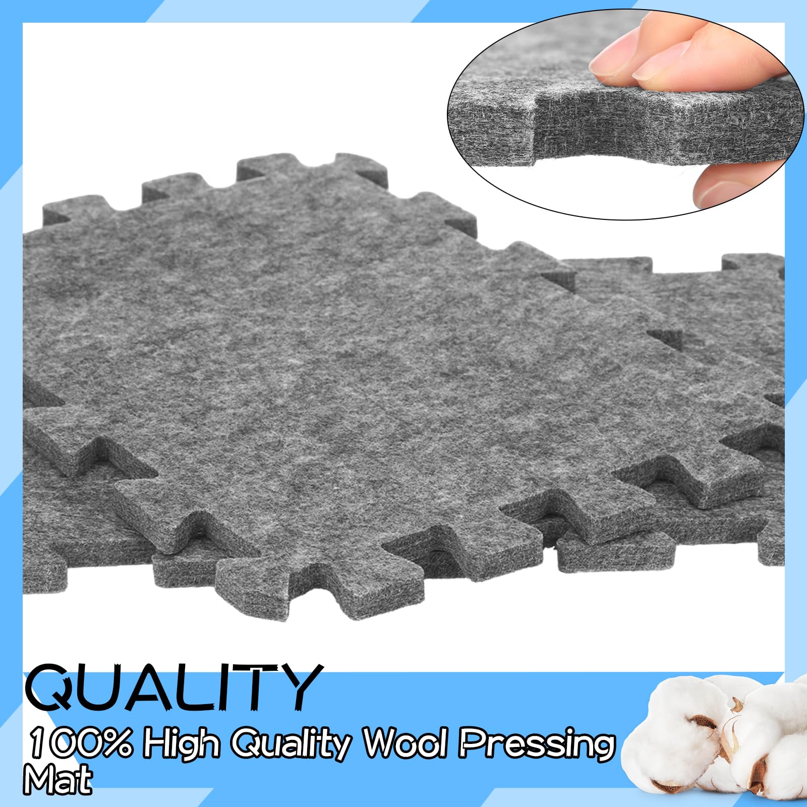 6 Pack Large Wool Pressing Mat 24" x 18" Wool Ironing Mat