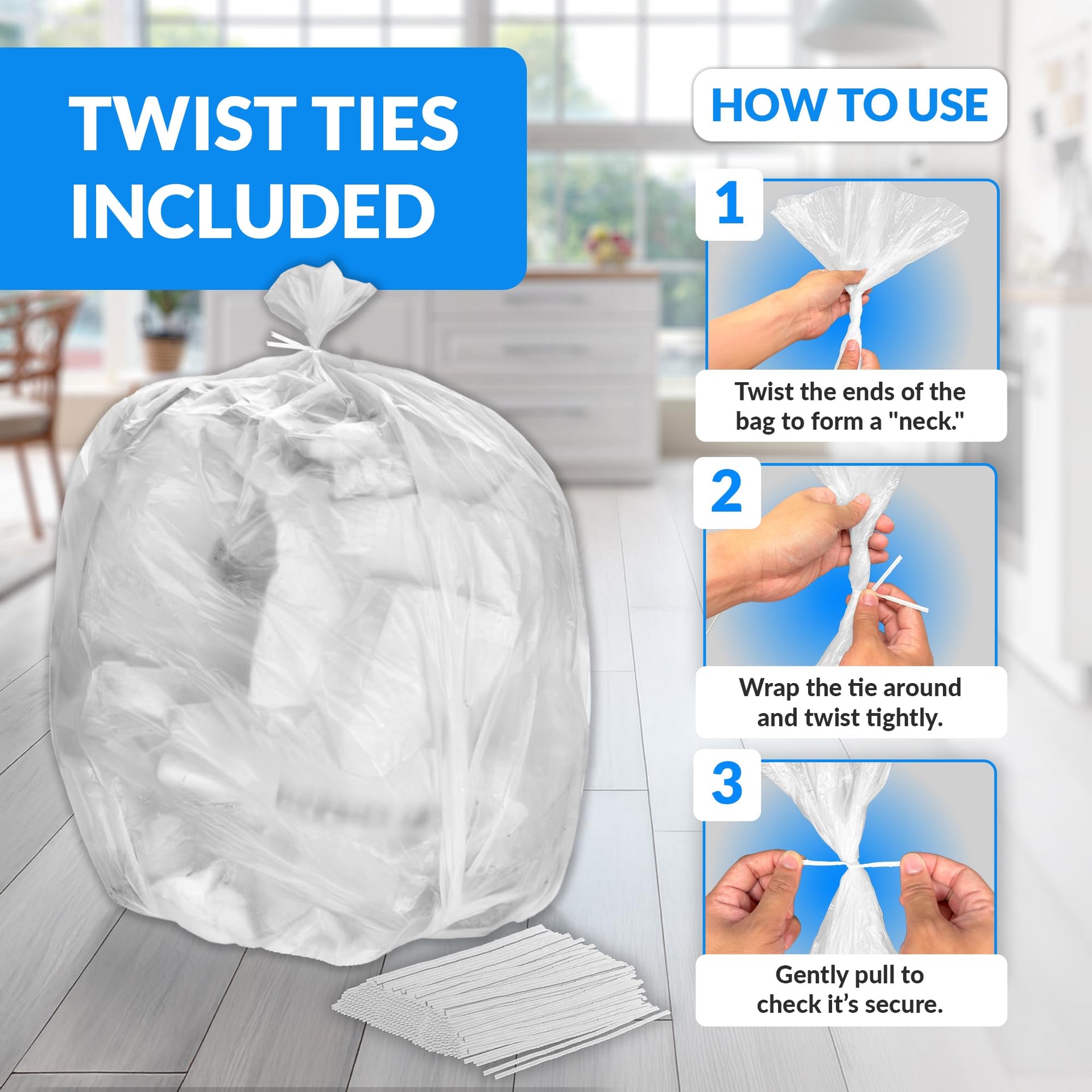 50 Gallon Trash Bags Heavy Duty (200 Count)
