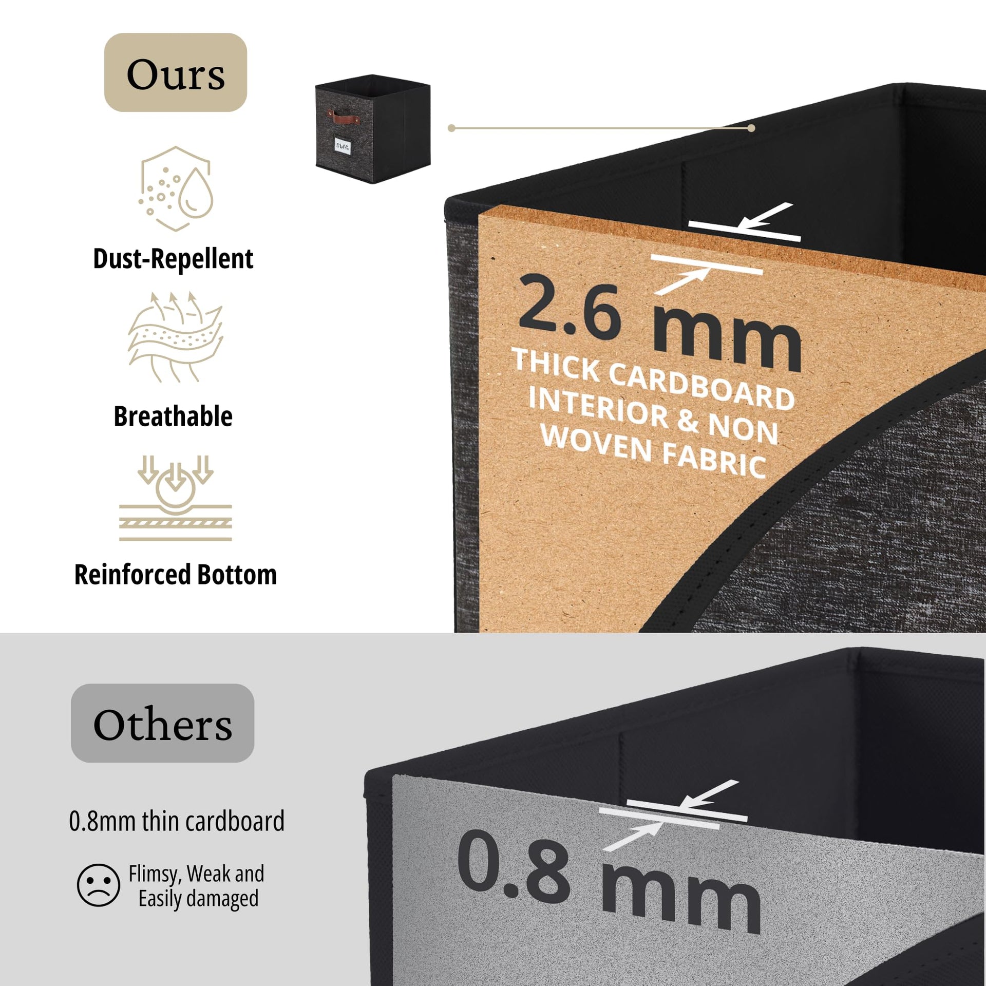 Storage Bins Cube Storage Bin with Labels (6 Count)
