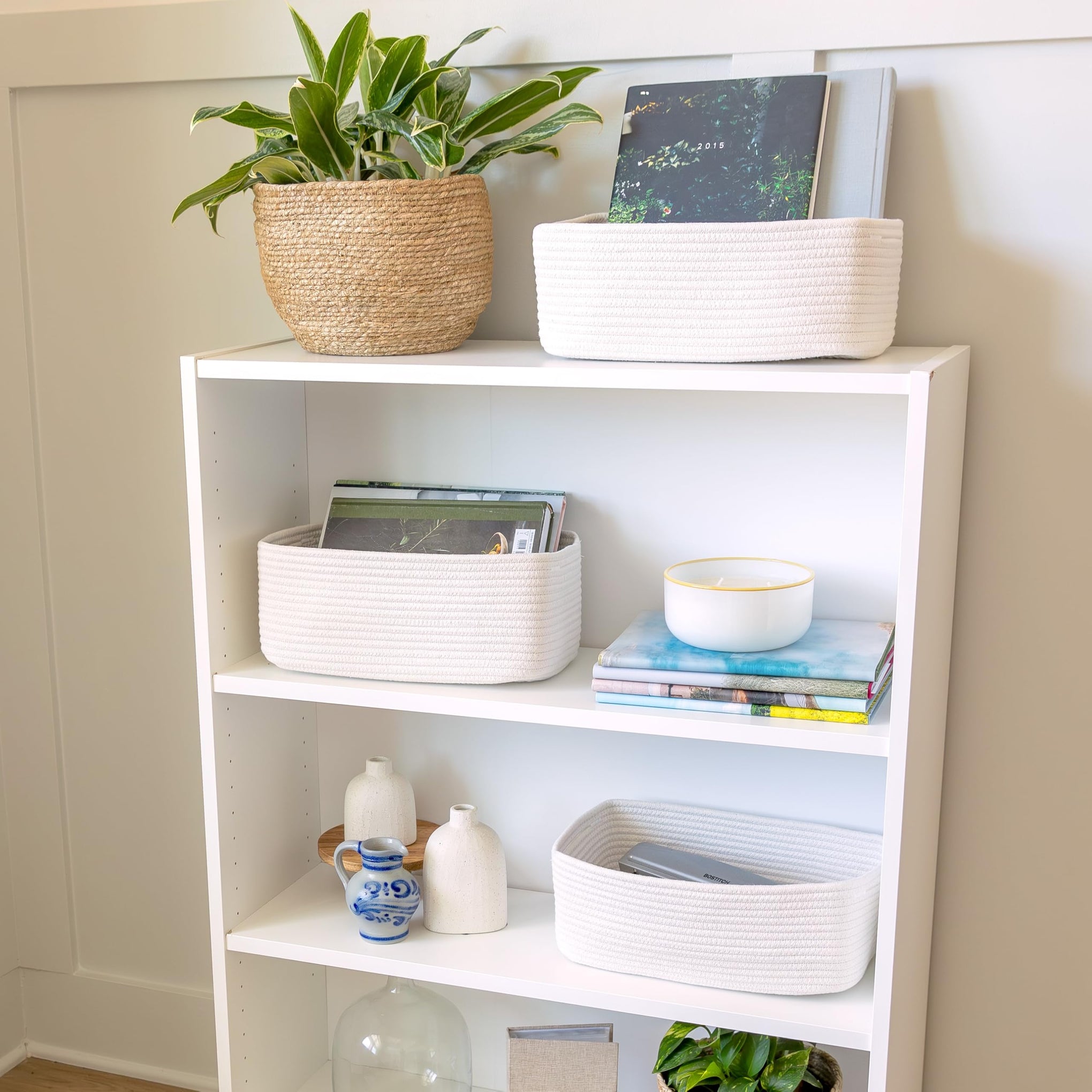 13.5”x8.5”x5.5” Storage Baskets for Shelves 3 Pack (3 Count)