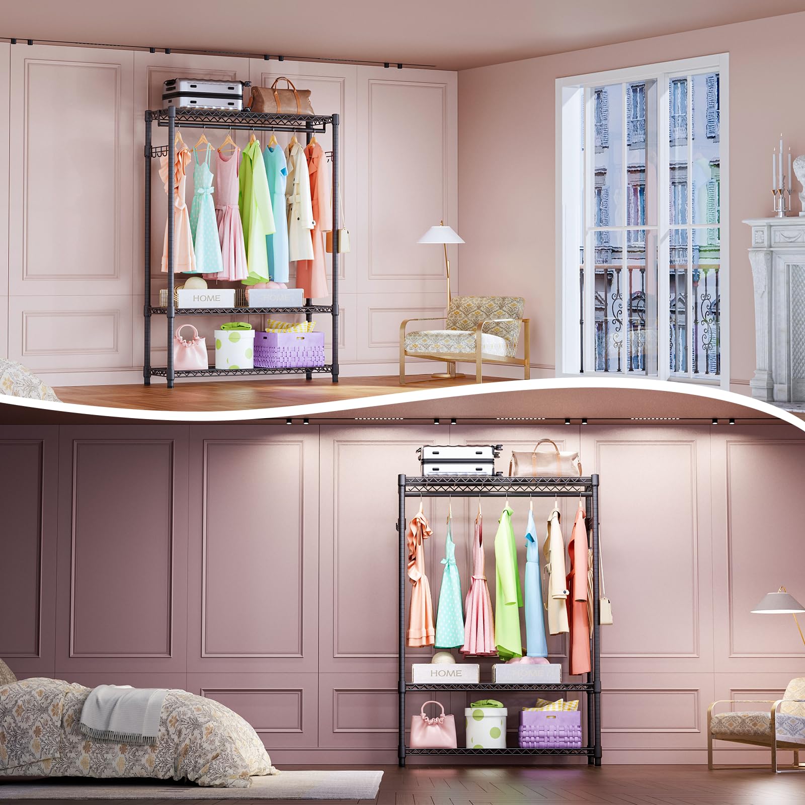 Heavy Duty Garment Rack Wire Clothes Rack for Hanging Clothes