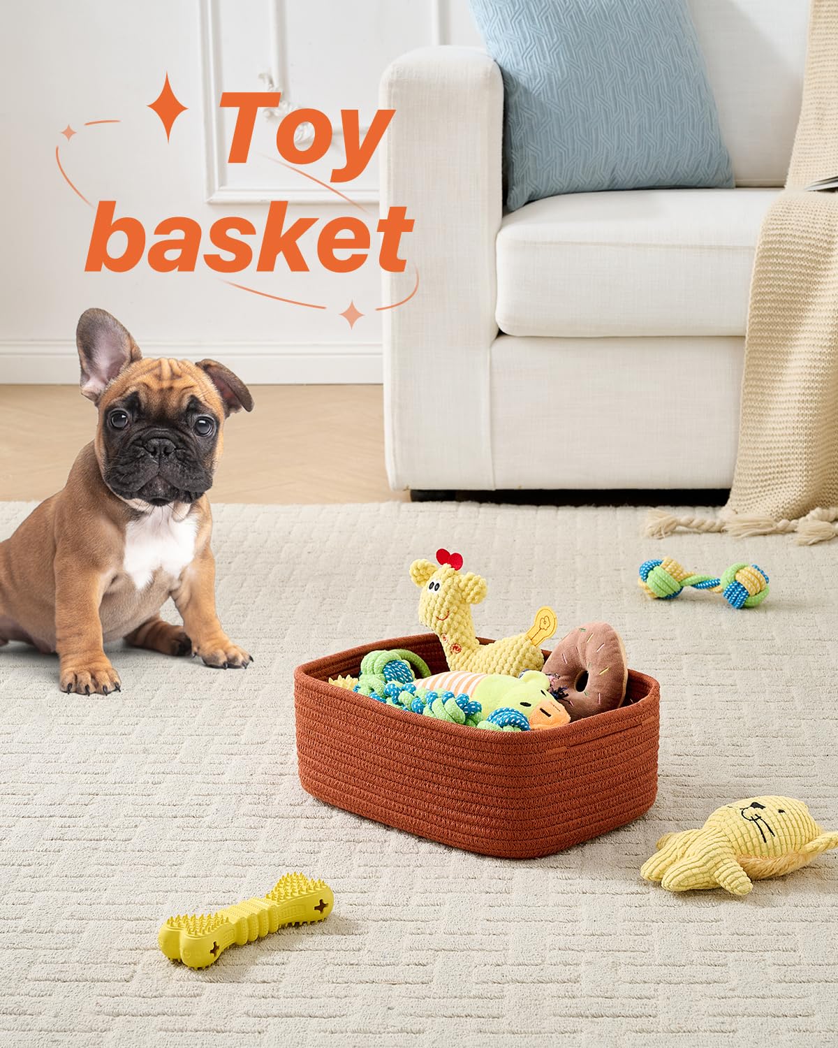 Small Woven Storage Basket for Organizing (3 Count)