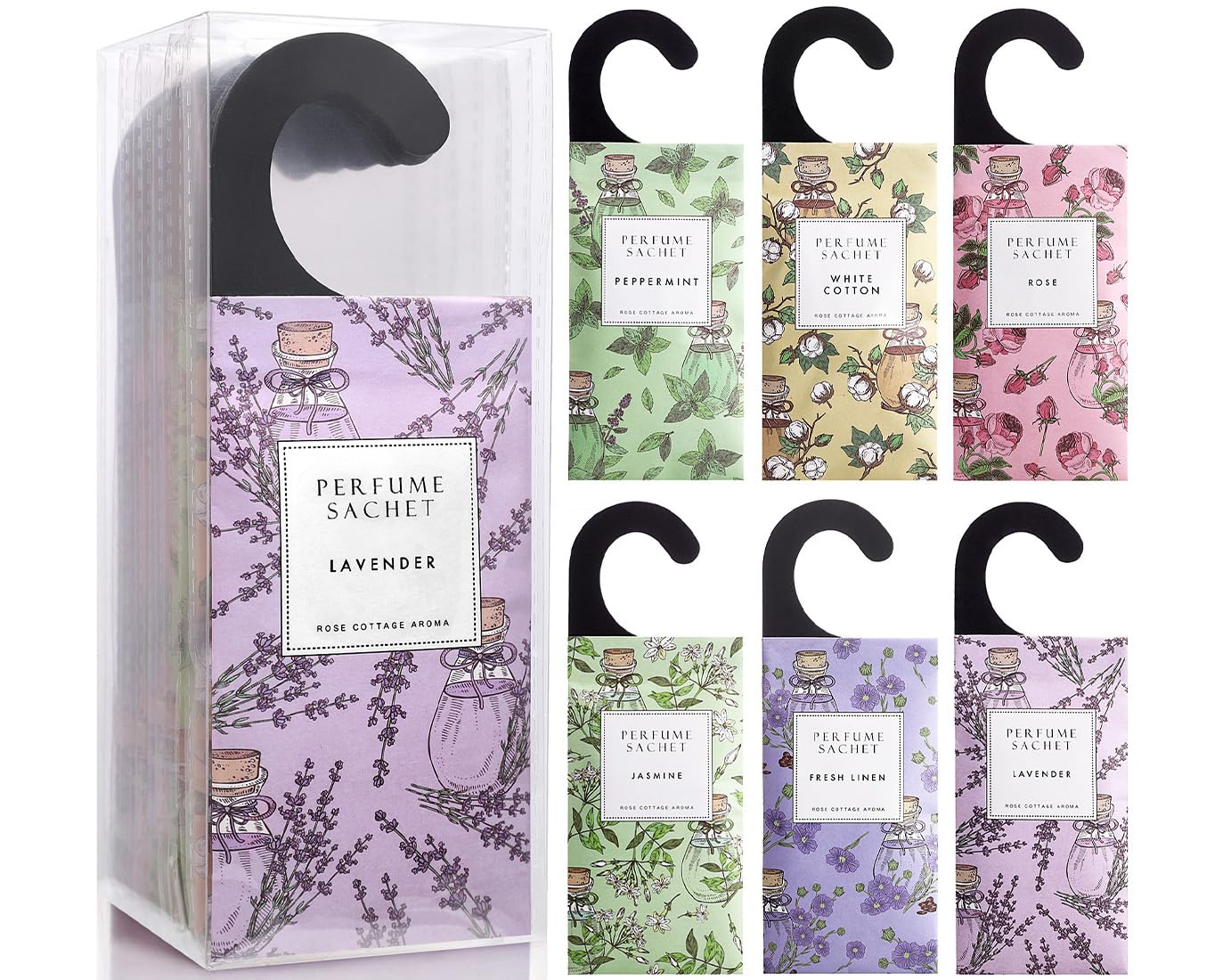 Large 12 Packs Hanging Scented Sachets Long (12 Count)