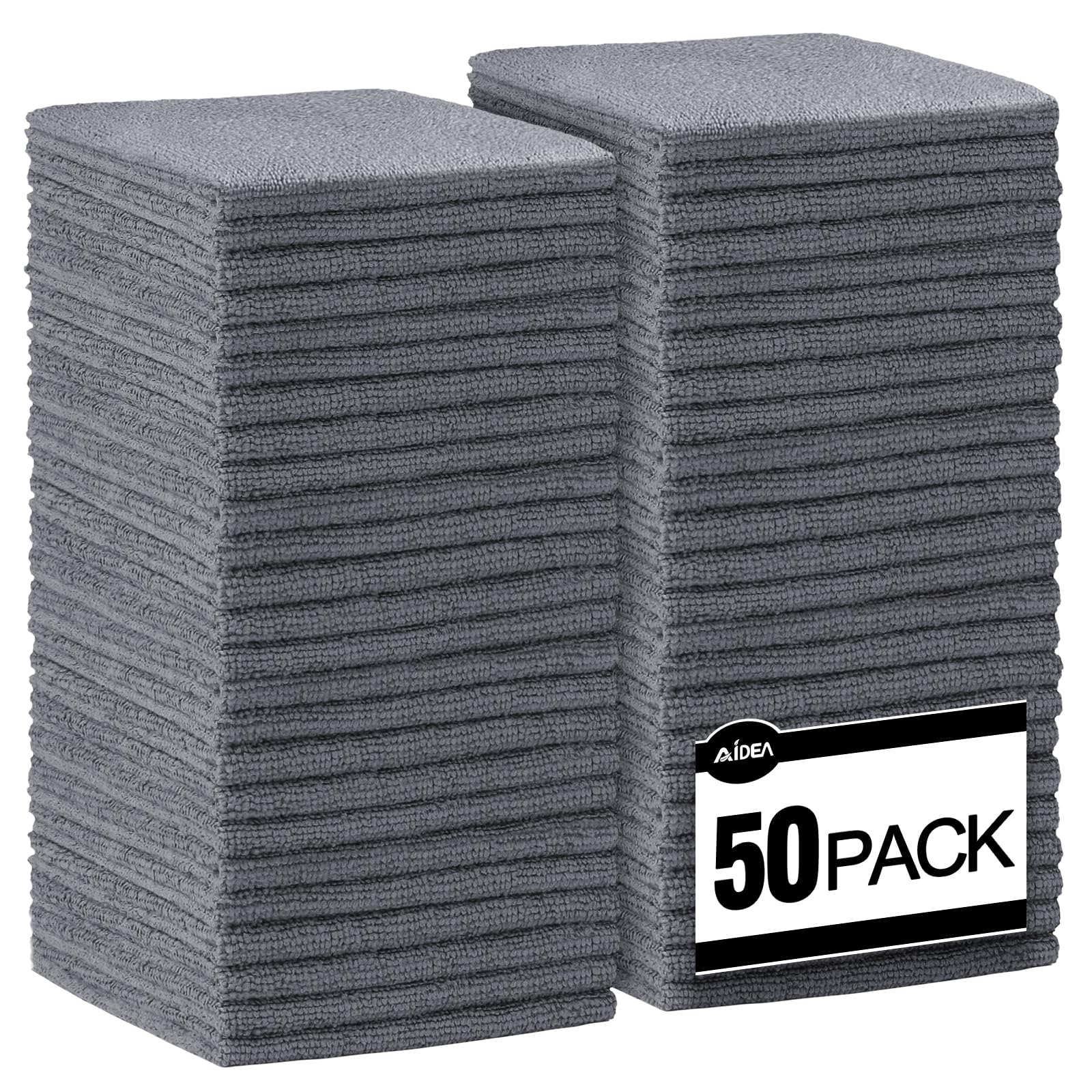 Microfiber Cleaning Cloth Grey (50 Count)