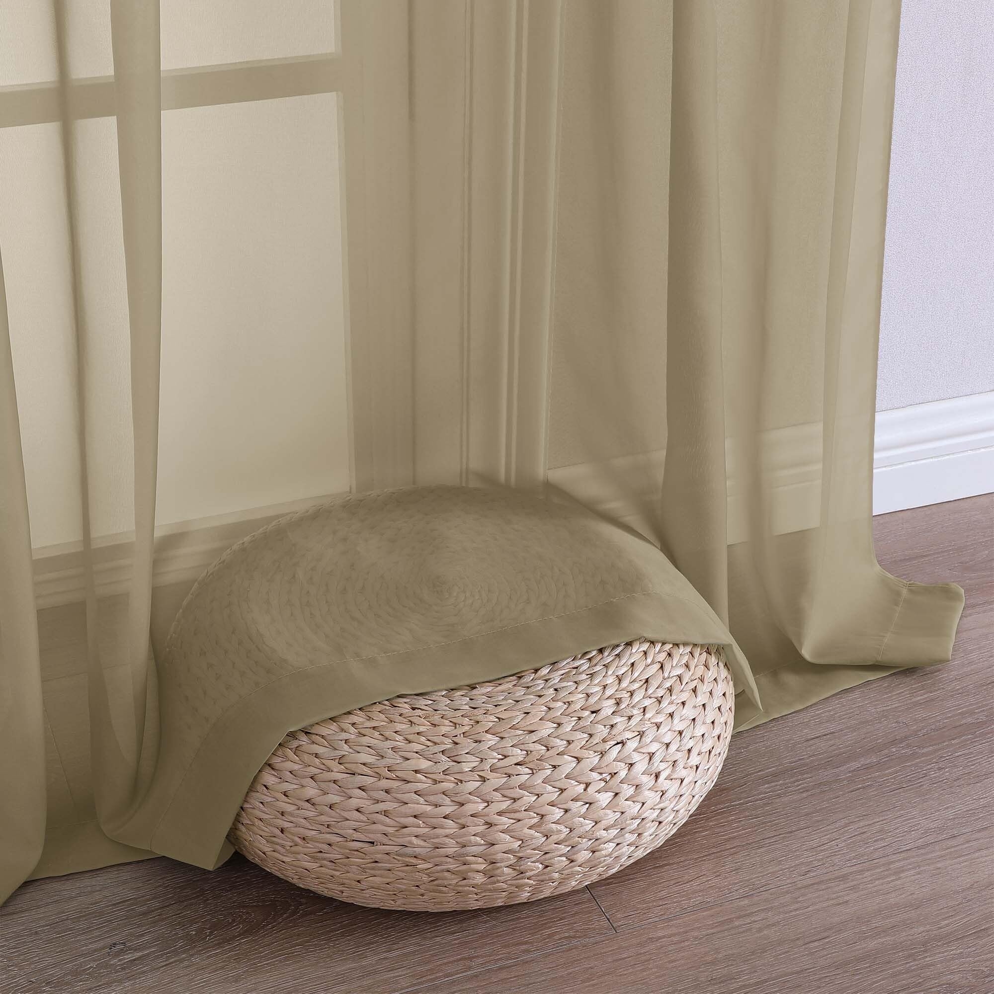 Taupe Sheer Curtains 63 Inches Long 2 Panels (2 Count)