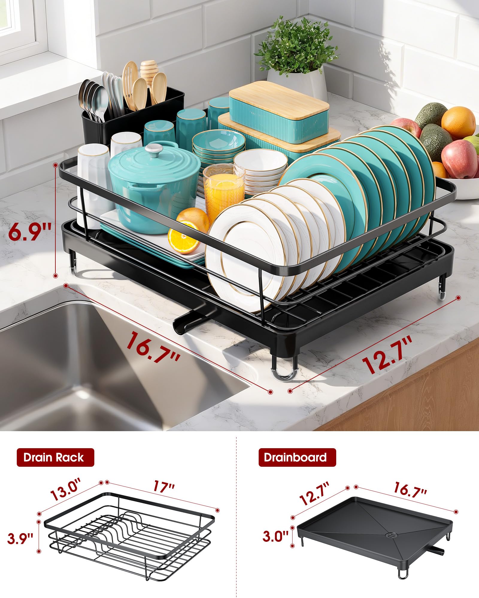 Stainless Steel Dish Drying Rack for Kitchen Counter