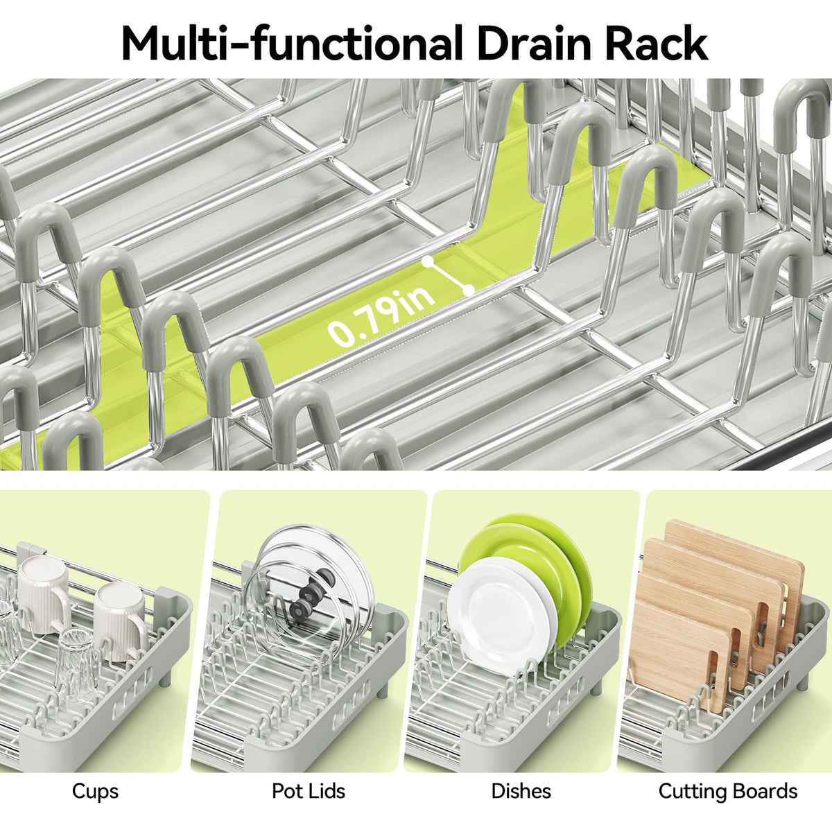 Extendable Stainless Dish Drying Rack for Kitchen Counter