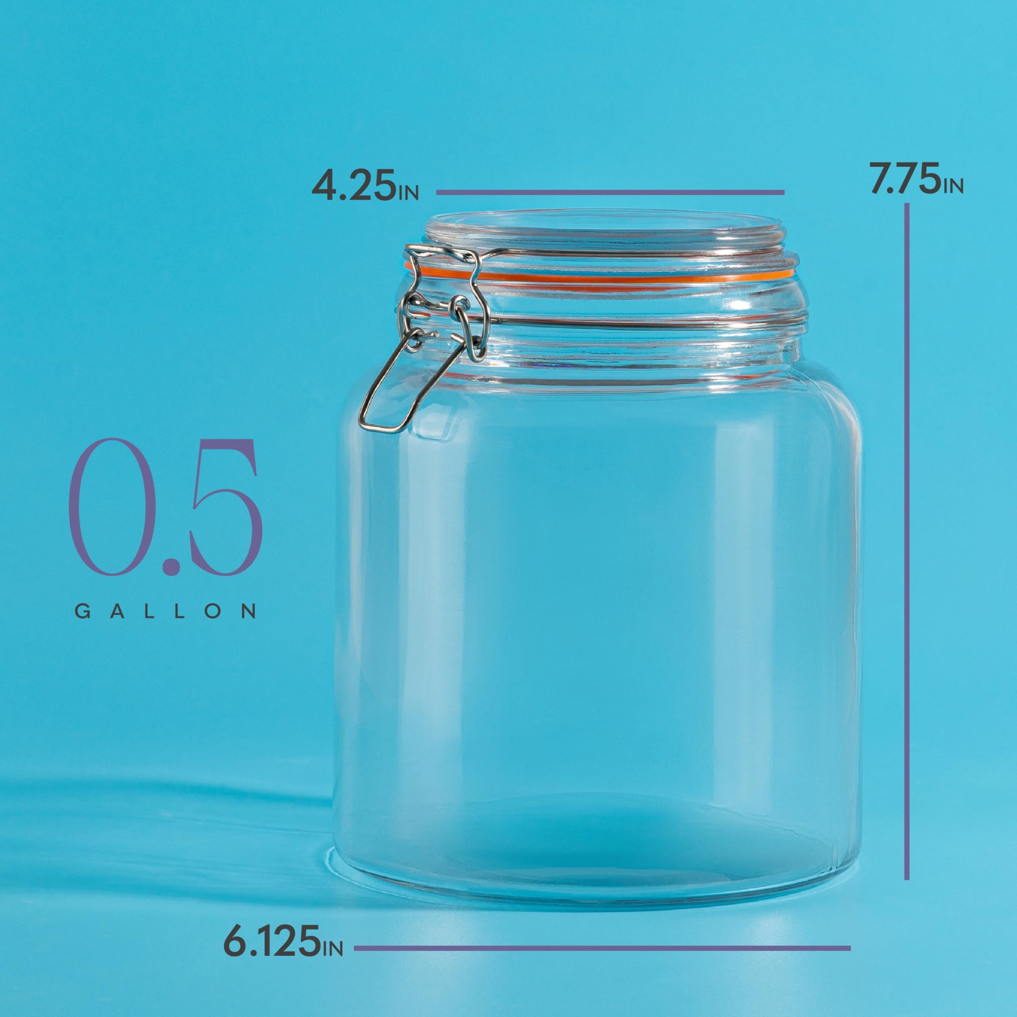 Half Gallon Glass Large Mason Jars with Airtight Lid (2 Count)