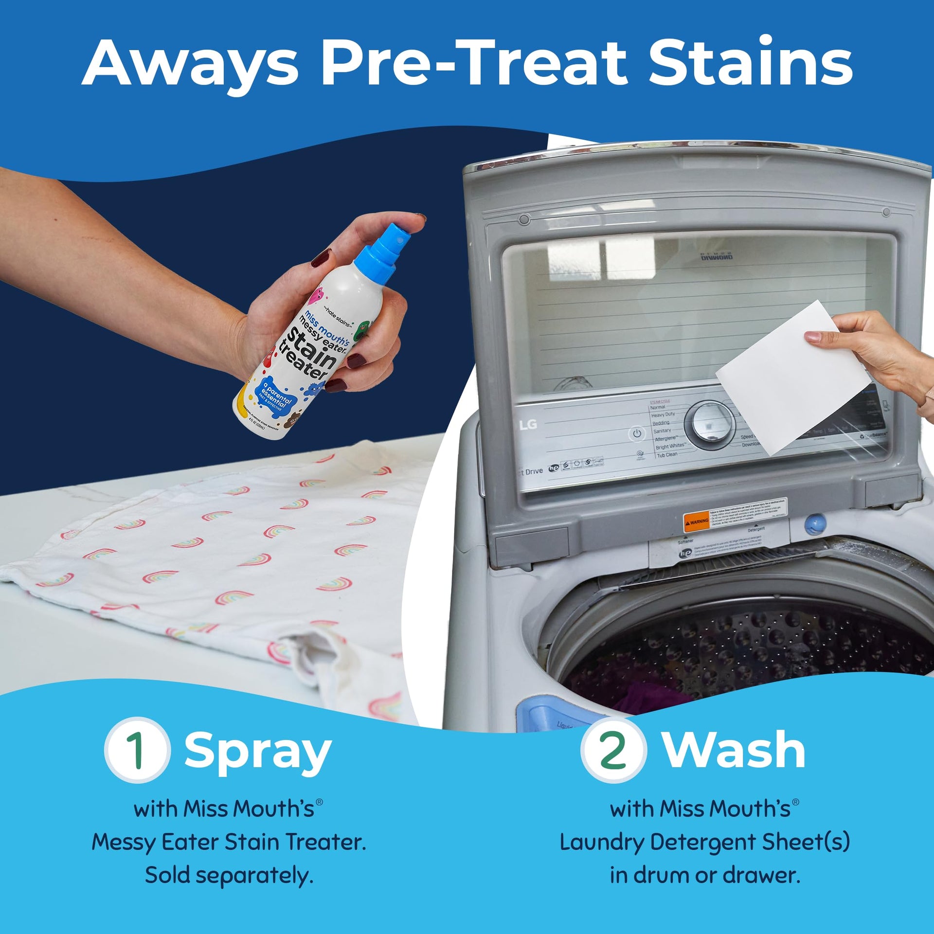 Stain Remover Spray & Detergent Sheet Bundle