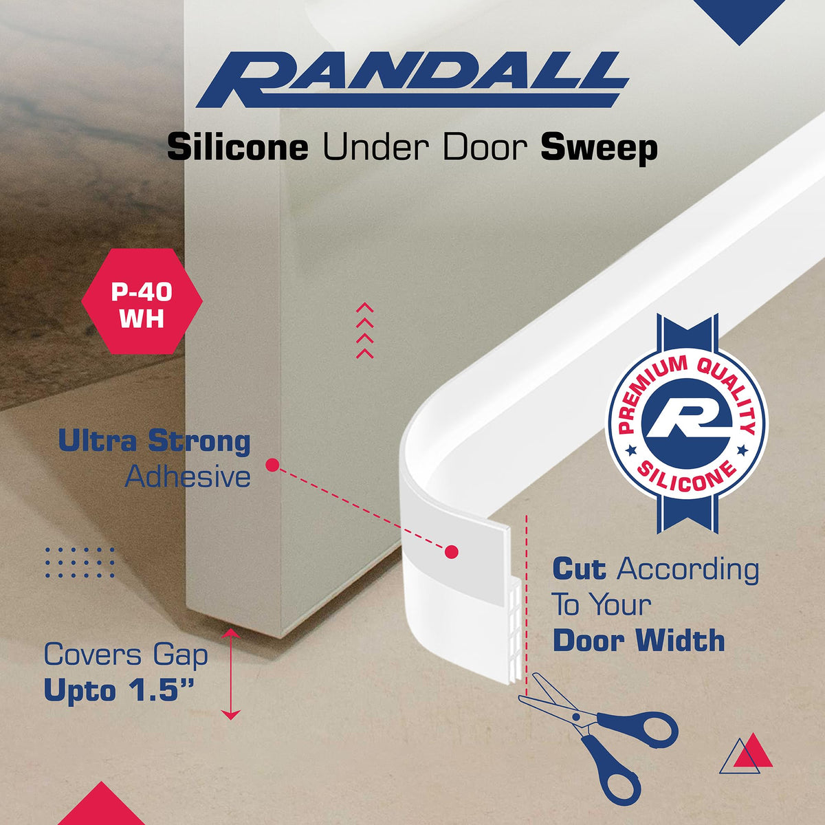 Adhesive Backed Door Draft Stopper