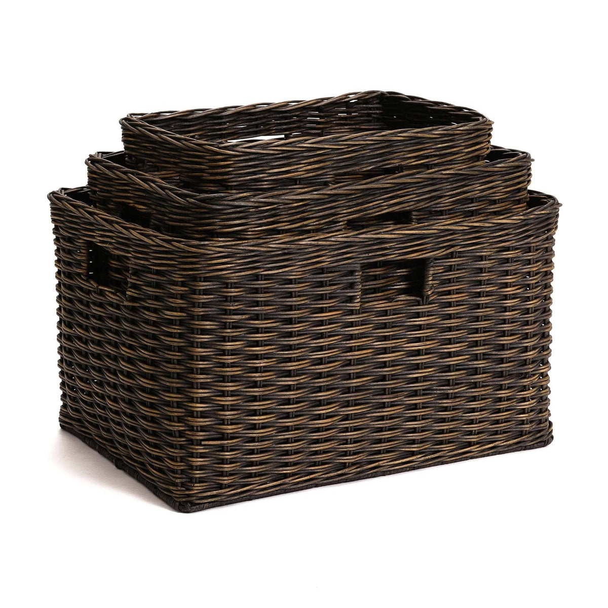 Tall Rectangular Wicker Storage Basket