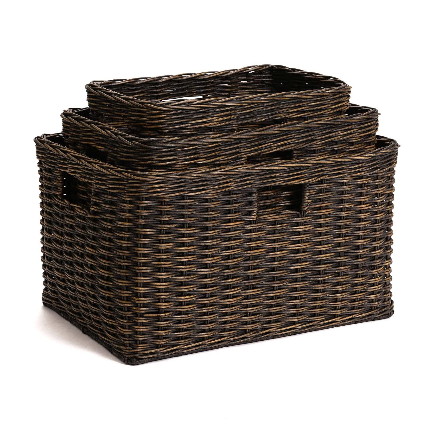 Tall Rectangular Wicker Storage Basket