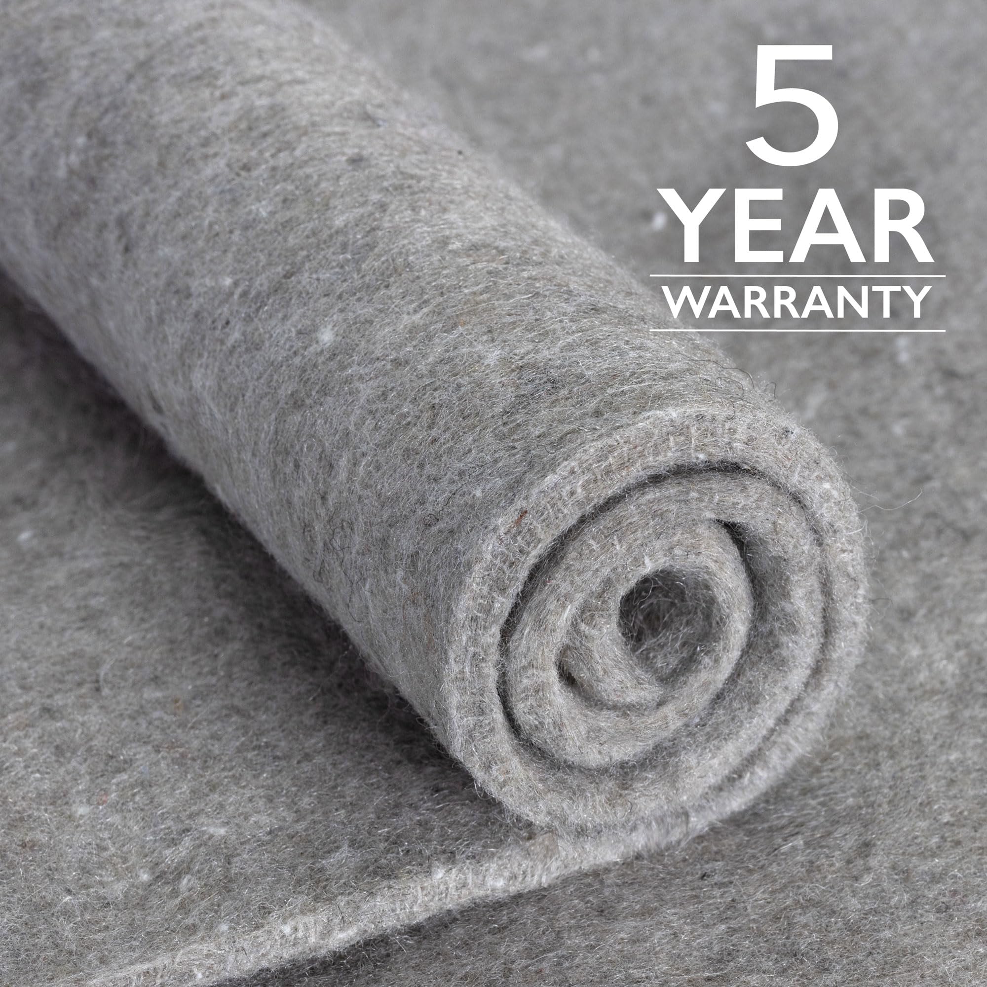 Eco-Plush - 7'x10' - 3/8" Thick - 100% Felt - Extra Cushioned Rug Pad - Available in 3 Thicknesses, Many Custom Sizes