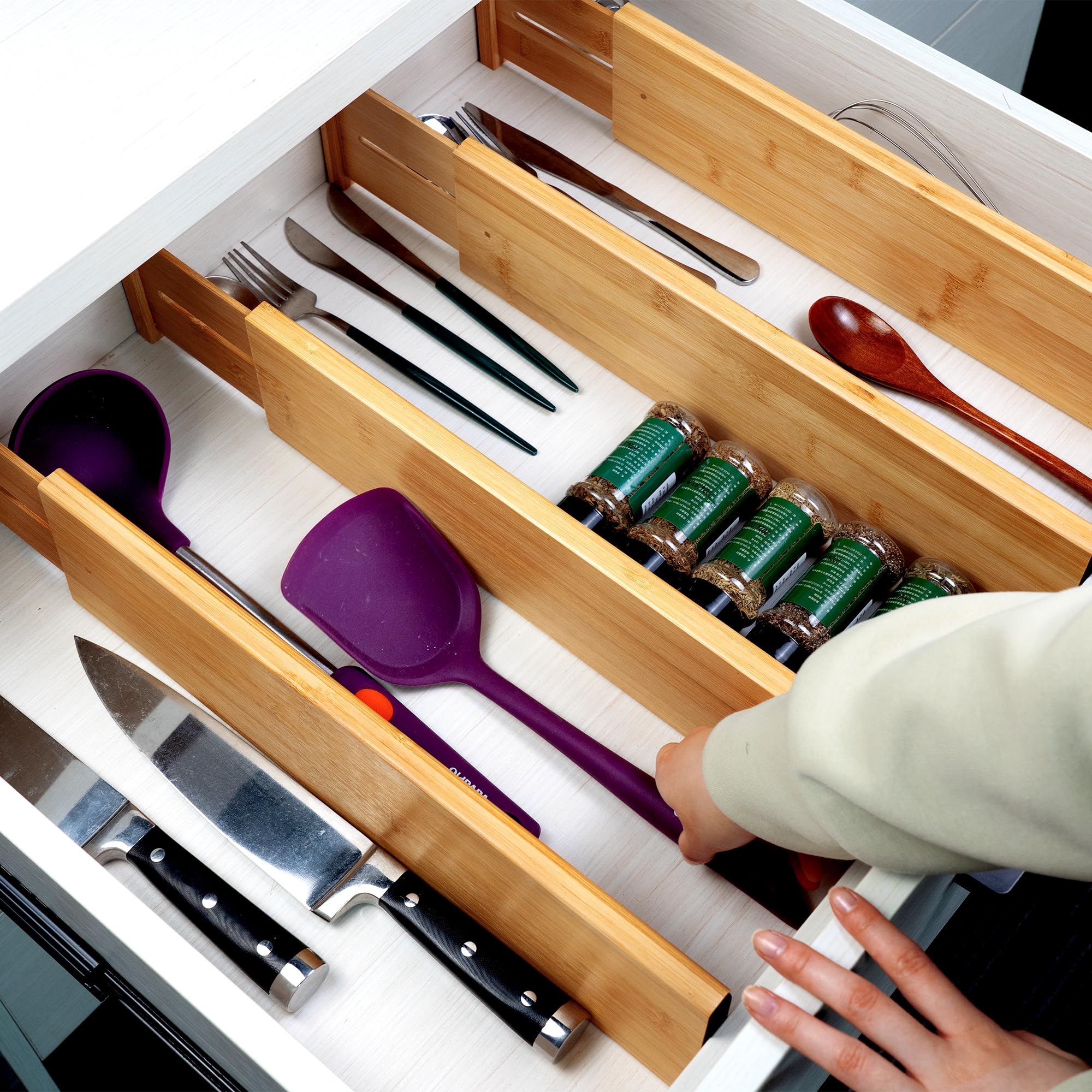 Bamboo Drawer Dividers Large