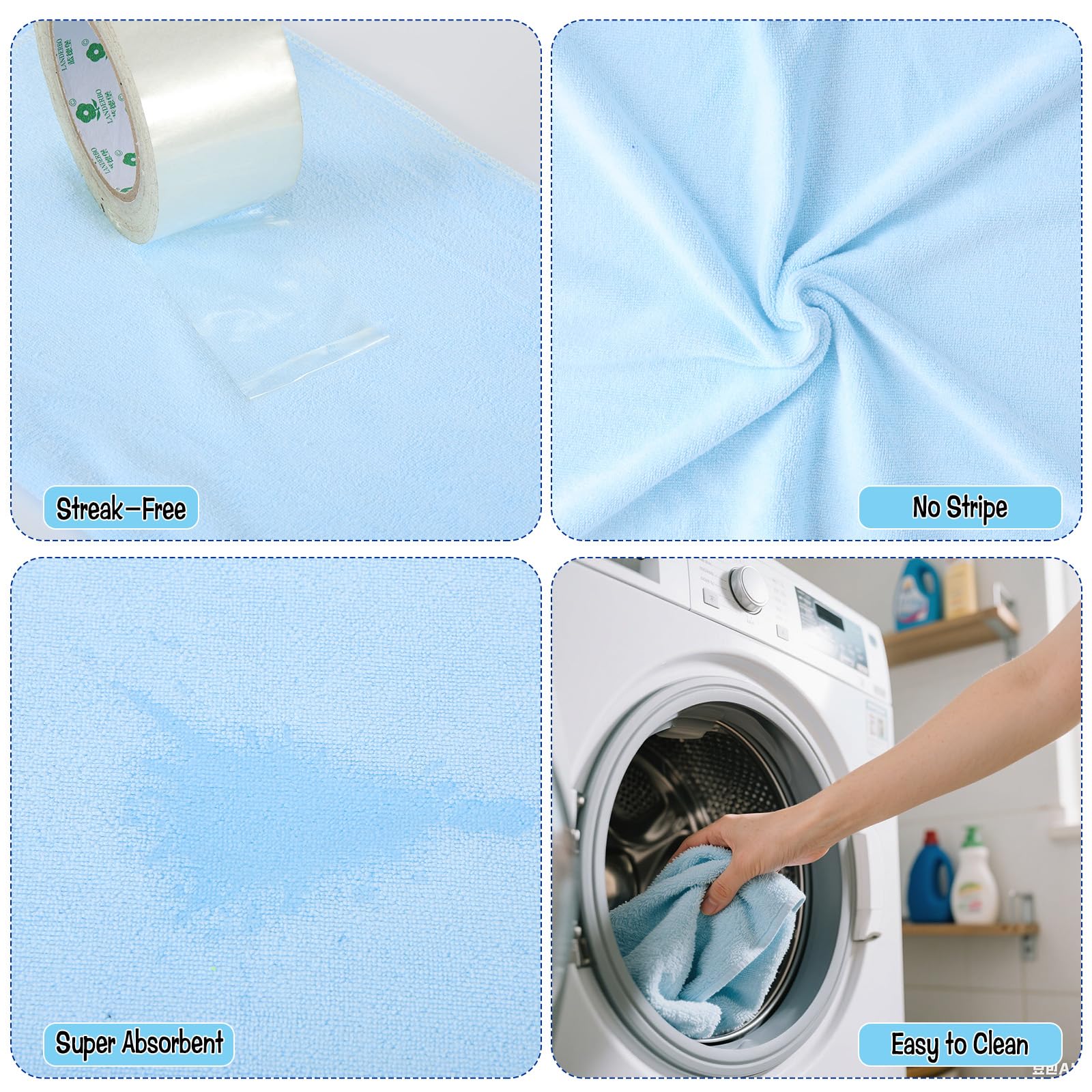 6 Pack Extra Large Microfiber Cleaning Cloths 20"x30" (6 Count)