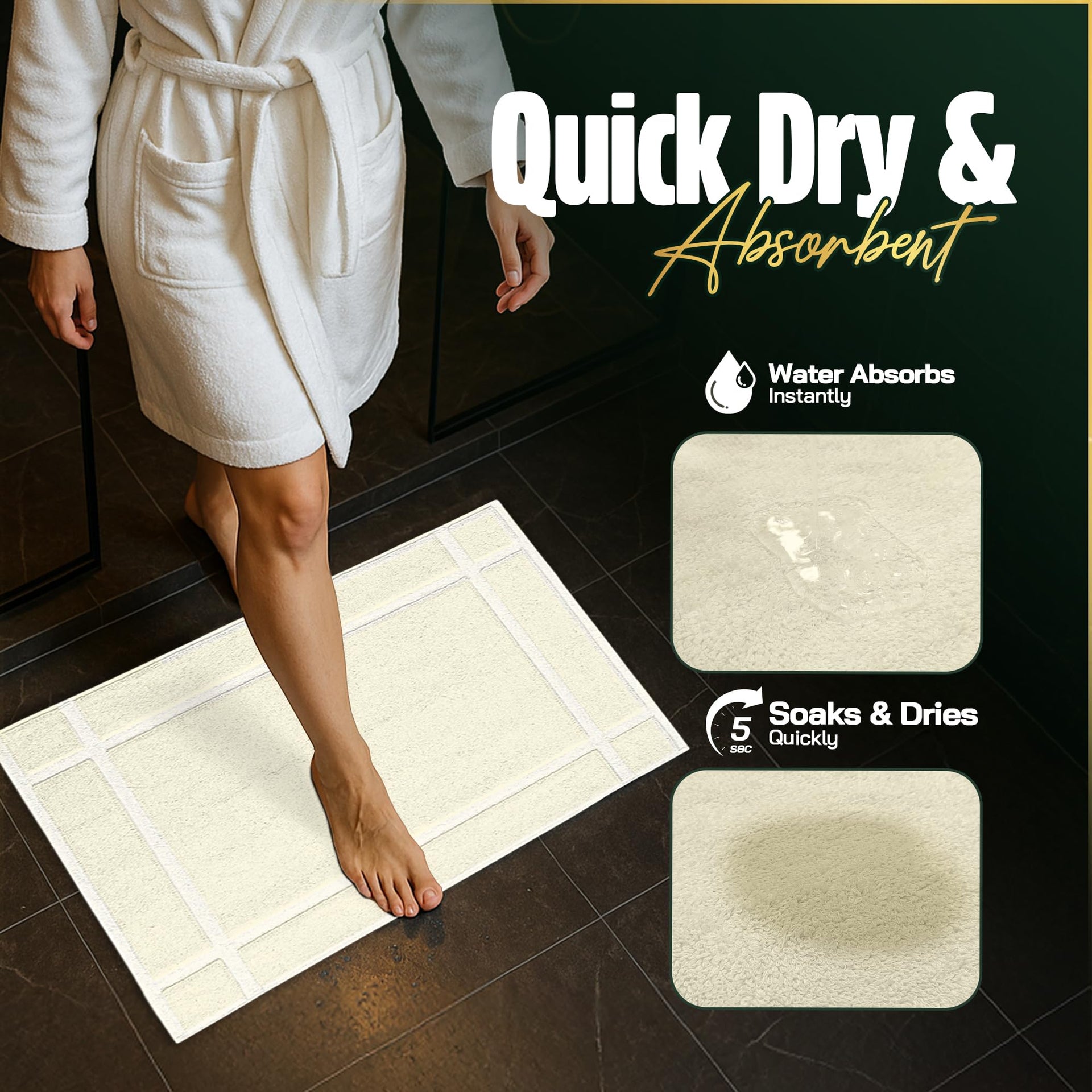 Pack of 6 100% Cotton Bath Mat 20x30 inches