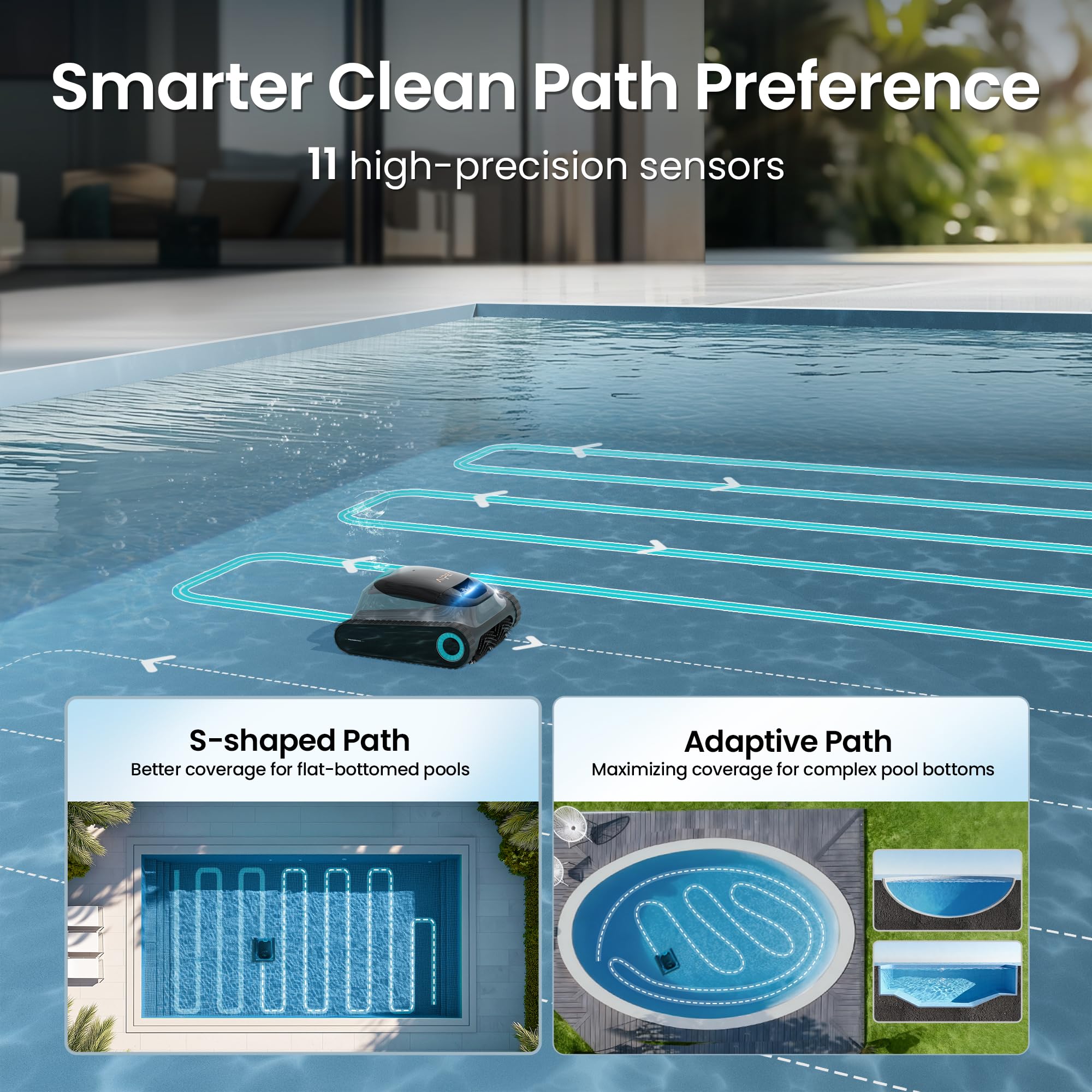 2026 Upgrade) (Renewed) Aiper Scuba S1 Robotic Pool Cleaner,270 Min Runtime, Floor/Wall/Waterline/Shallow Area Cleaning, Ultra-fine Filter, Smarter Navigation, App Support-Black