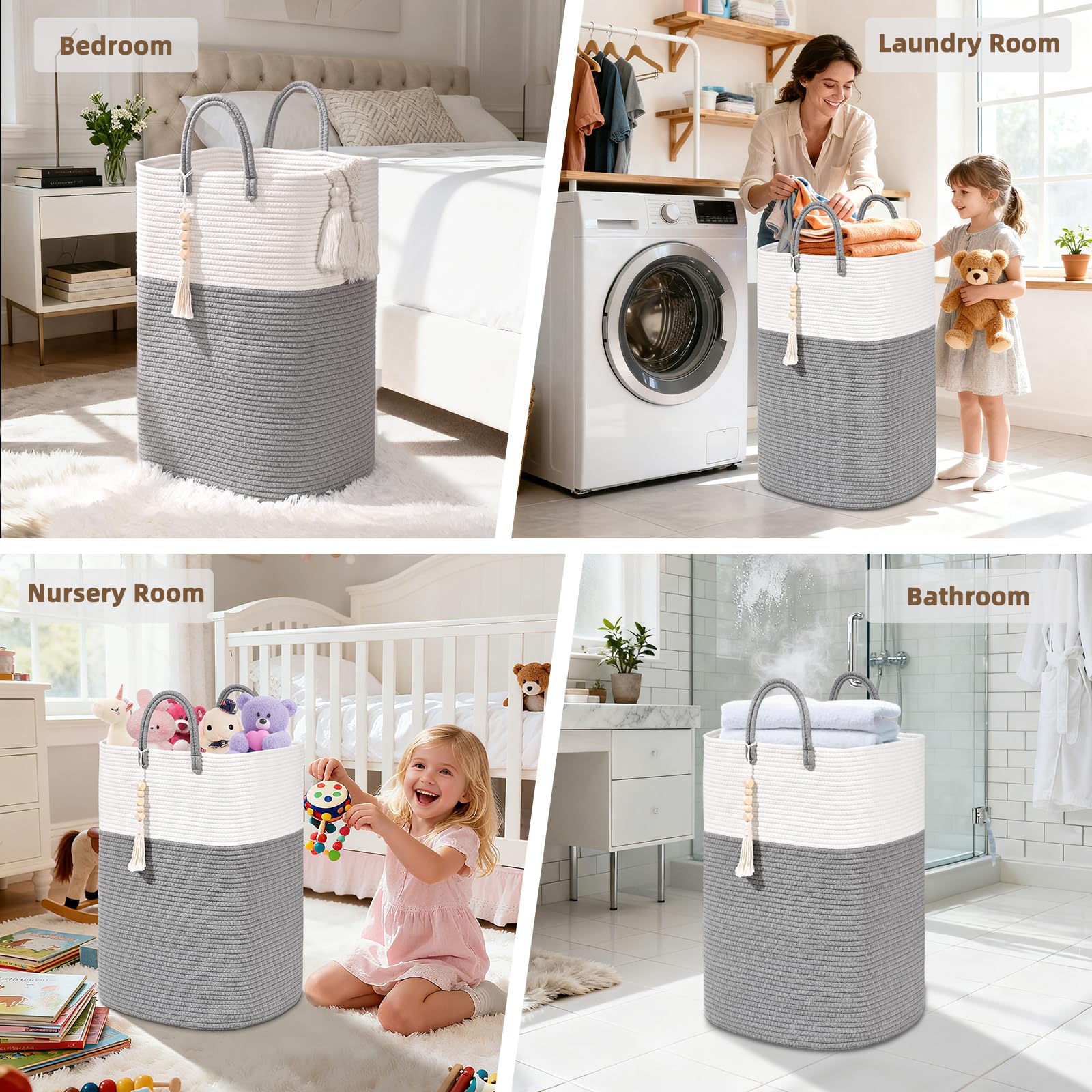 Woven Laundry Basket for Clothes (81.12 Ounce)