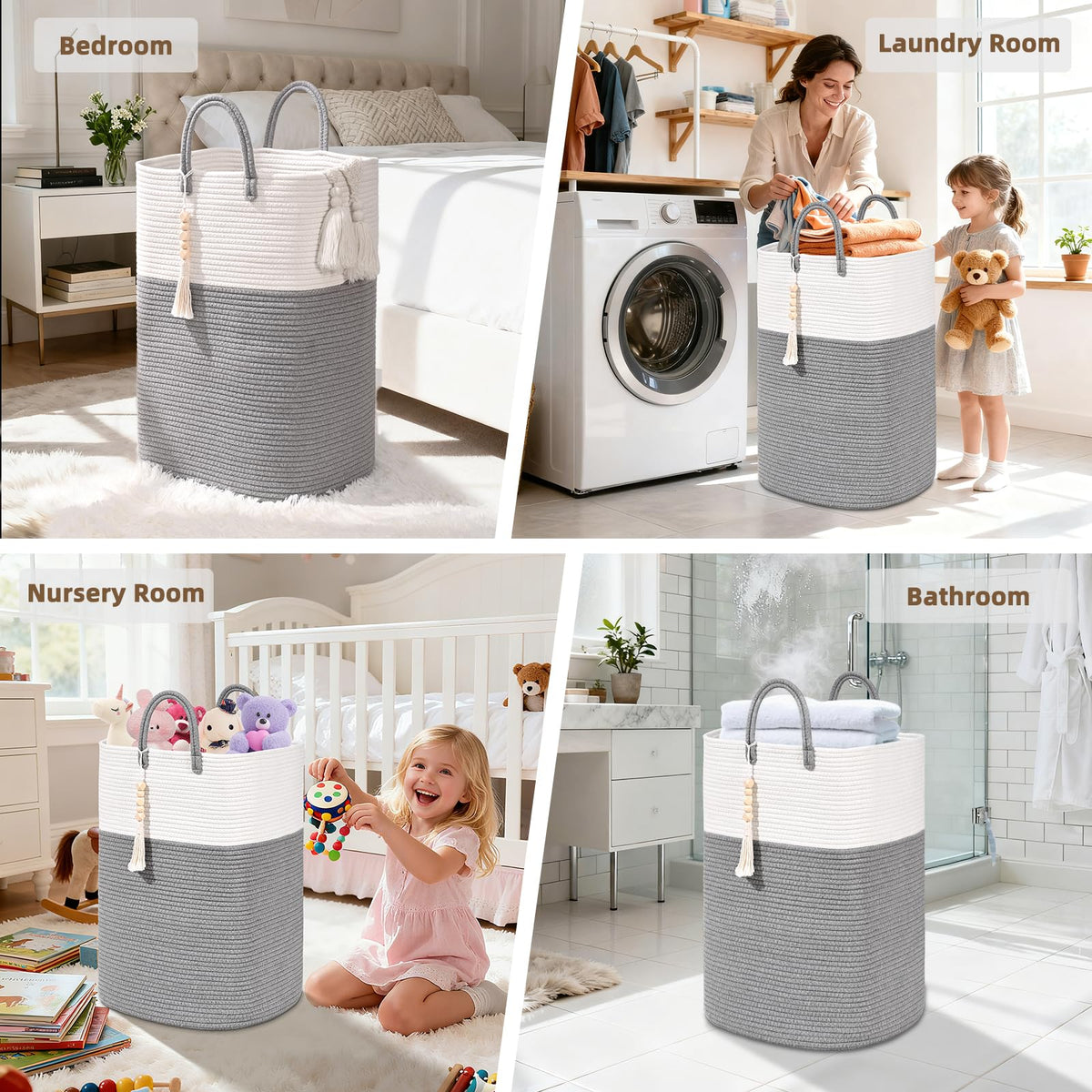 Woven Laundry Basket for Clothes (73.92 Ounce)