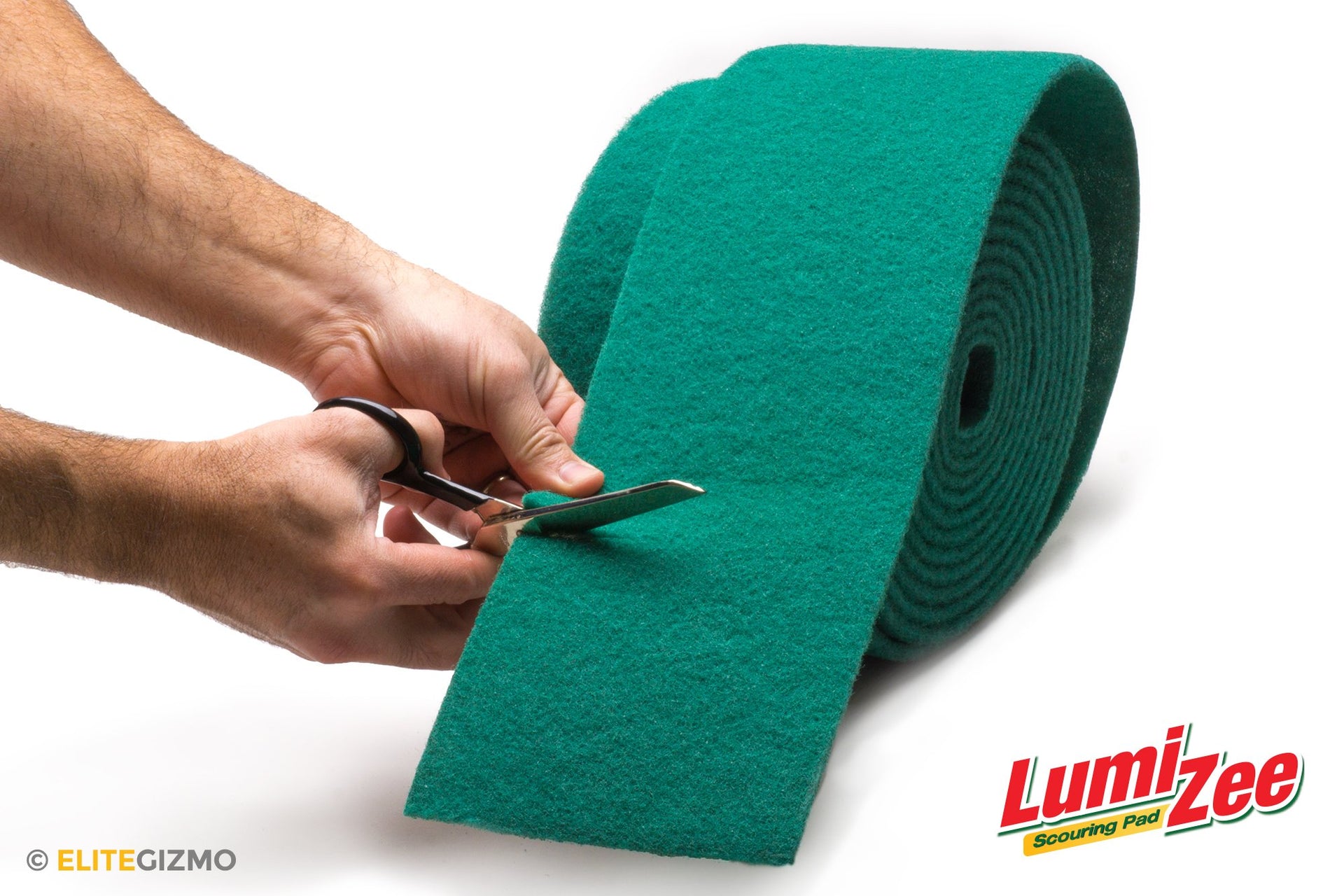 Green Scrubbing Pad Roll 19ft Economy Size Medium Duty Abrasive Scrub Sponge Scouring Pads 19ft x 6in x 0.3in