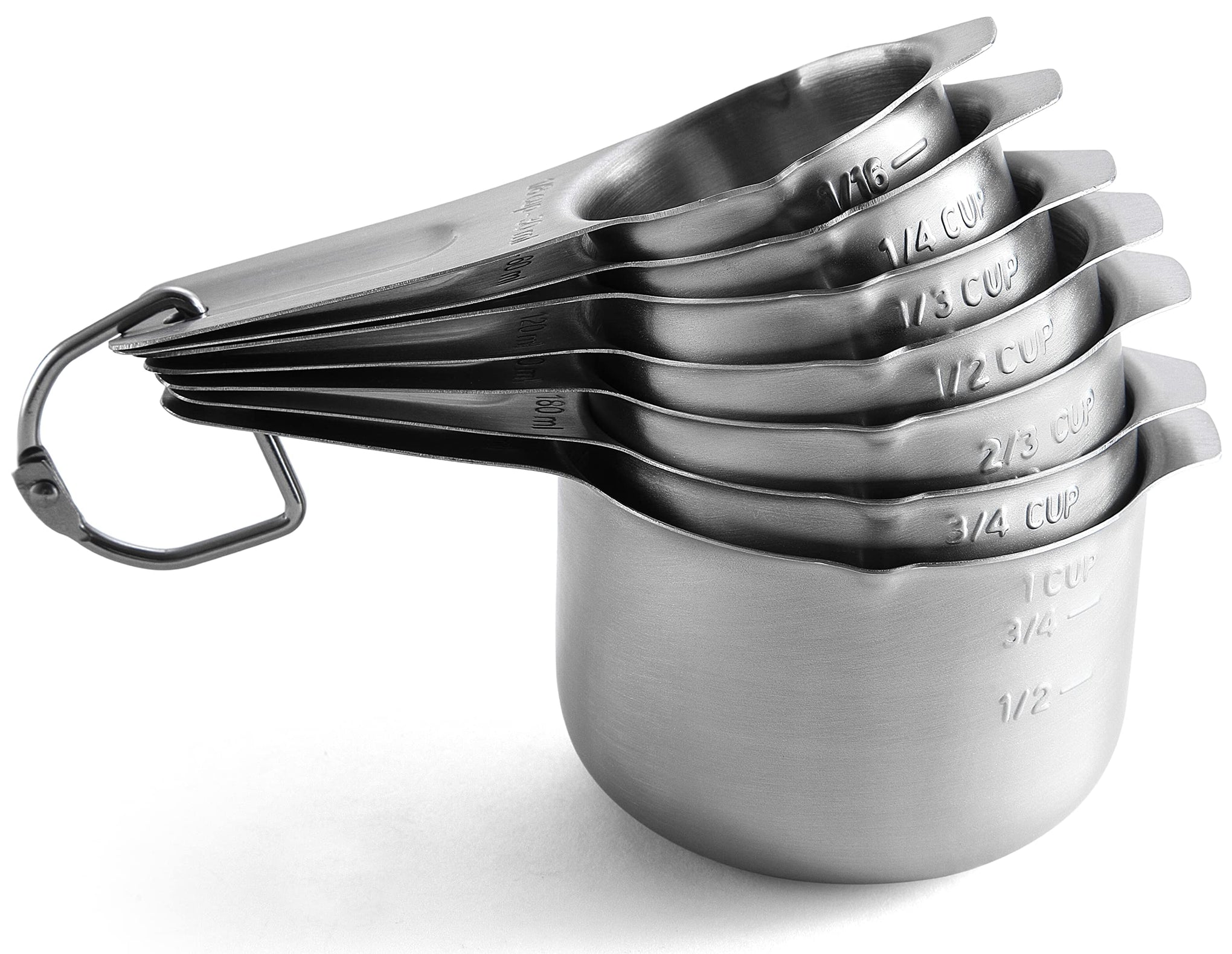 Stainless Steel Measuring Cups Set of 7 with Pour Spout