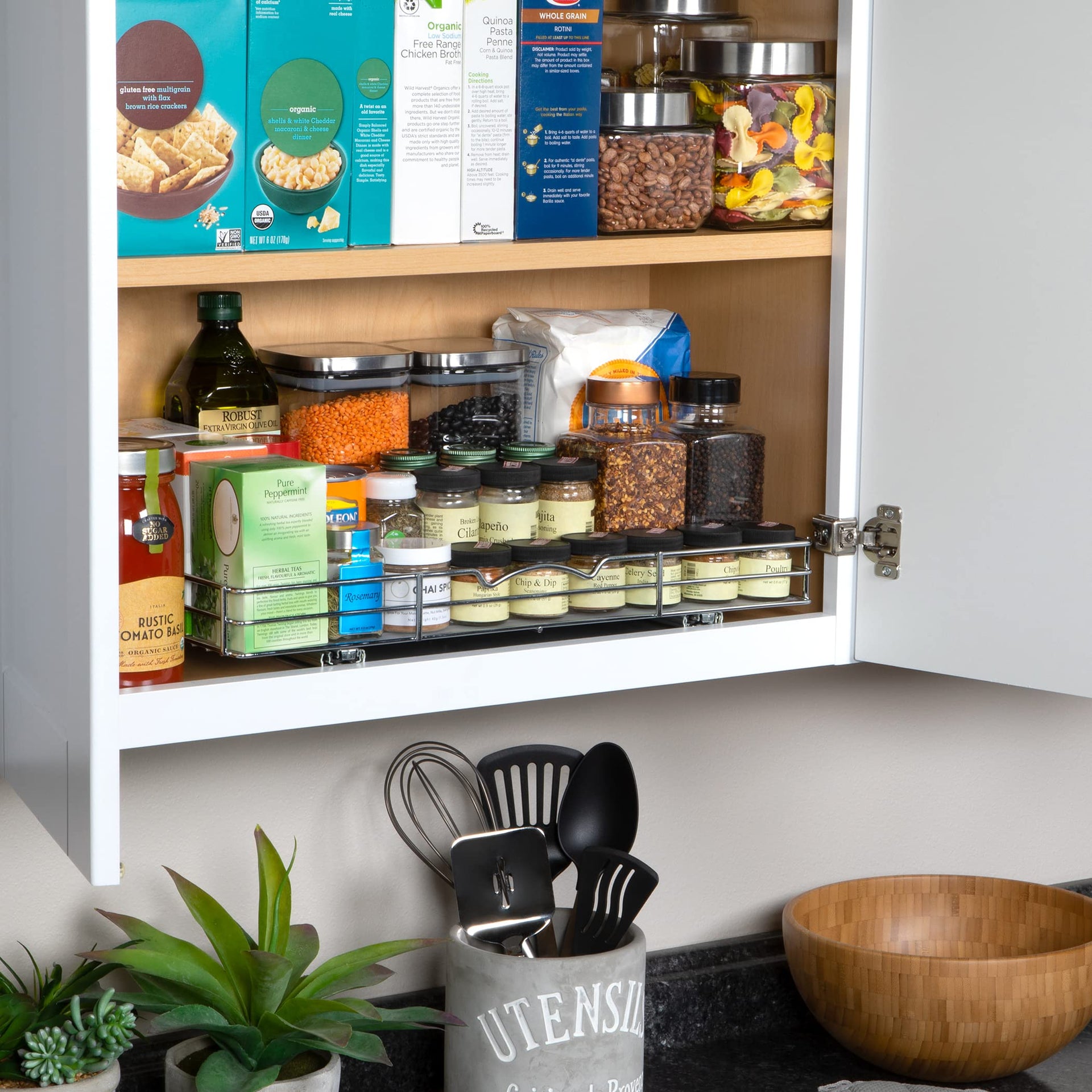 Pull Out Cabinet Spice Rack Organizer
