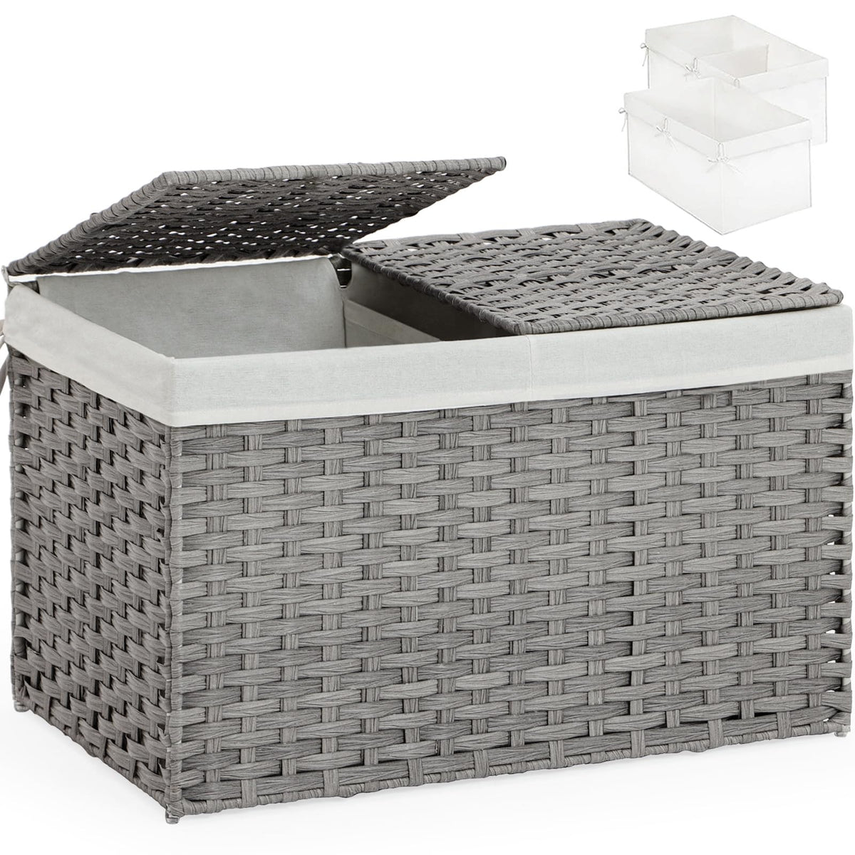 Storage Basket with Lid Wicker Baskets for Storage