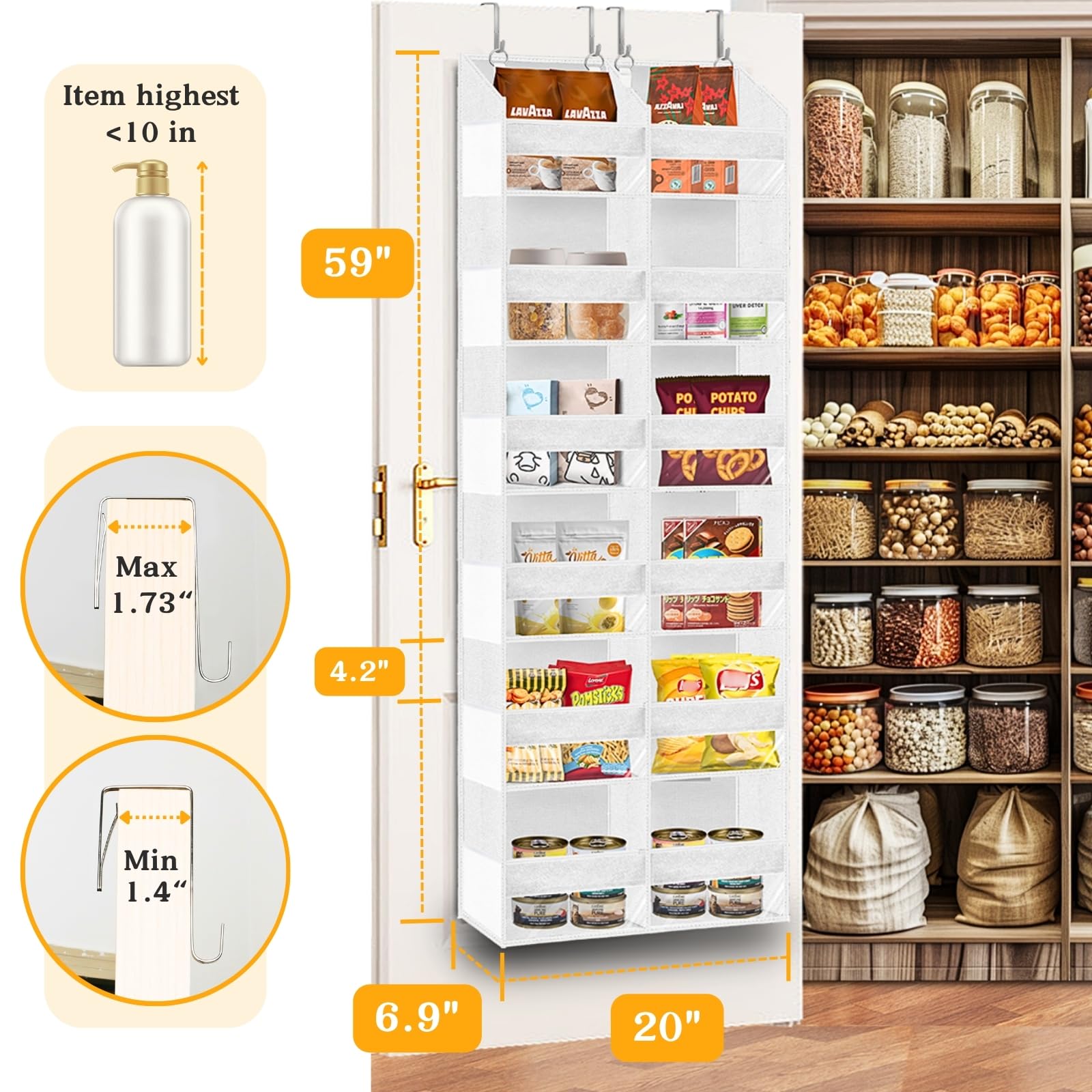 Over The Door Organizer 6 Tiers