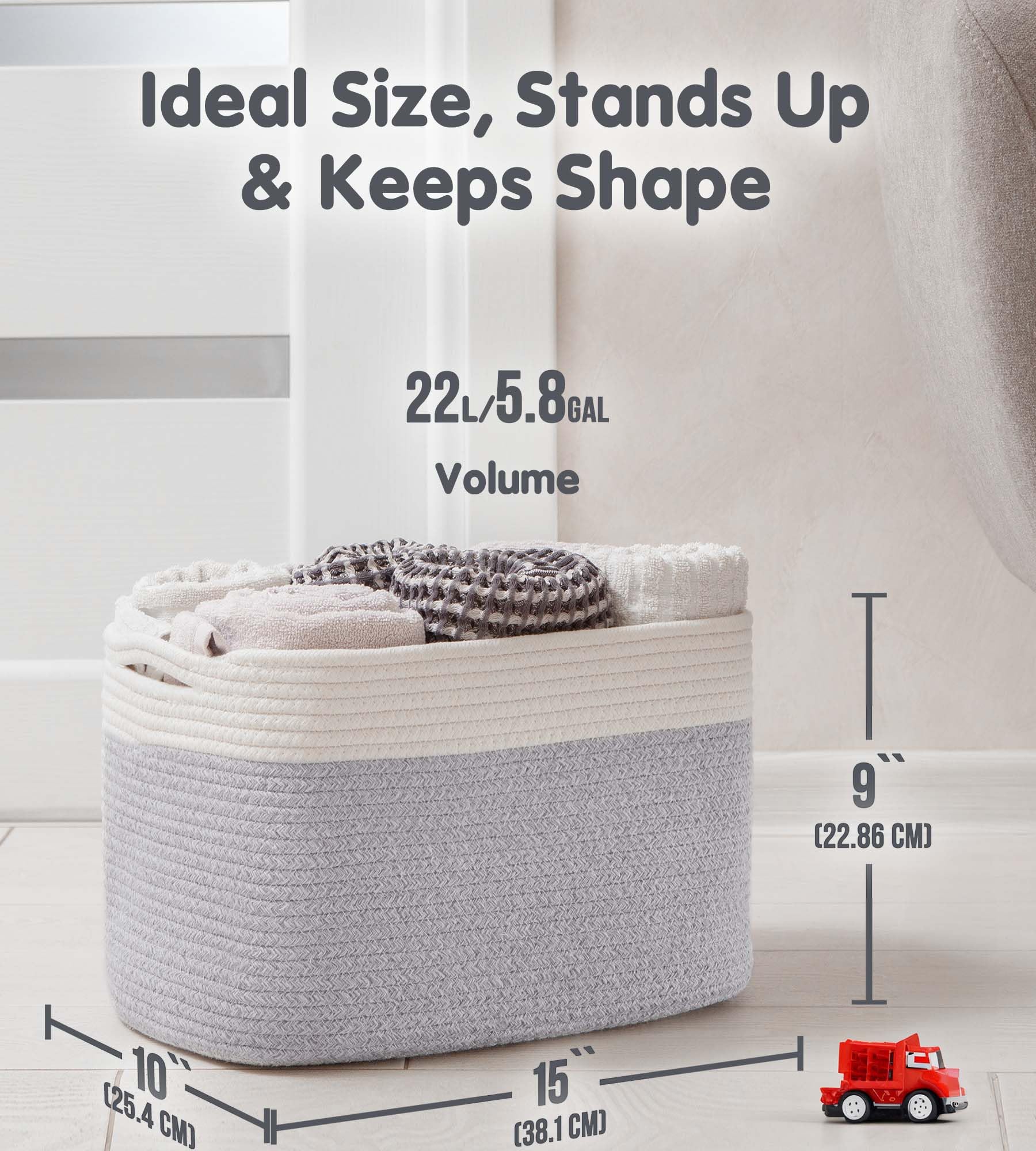 Cotton Rope Baskets for Organizing (3 Count)