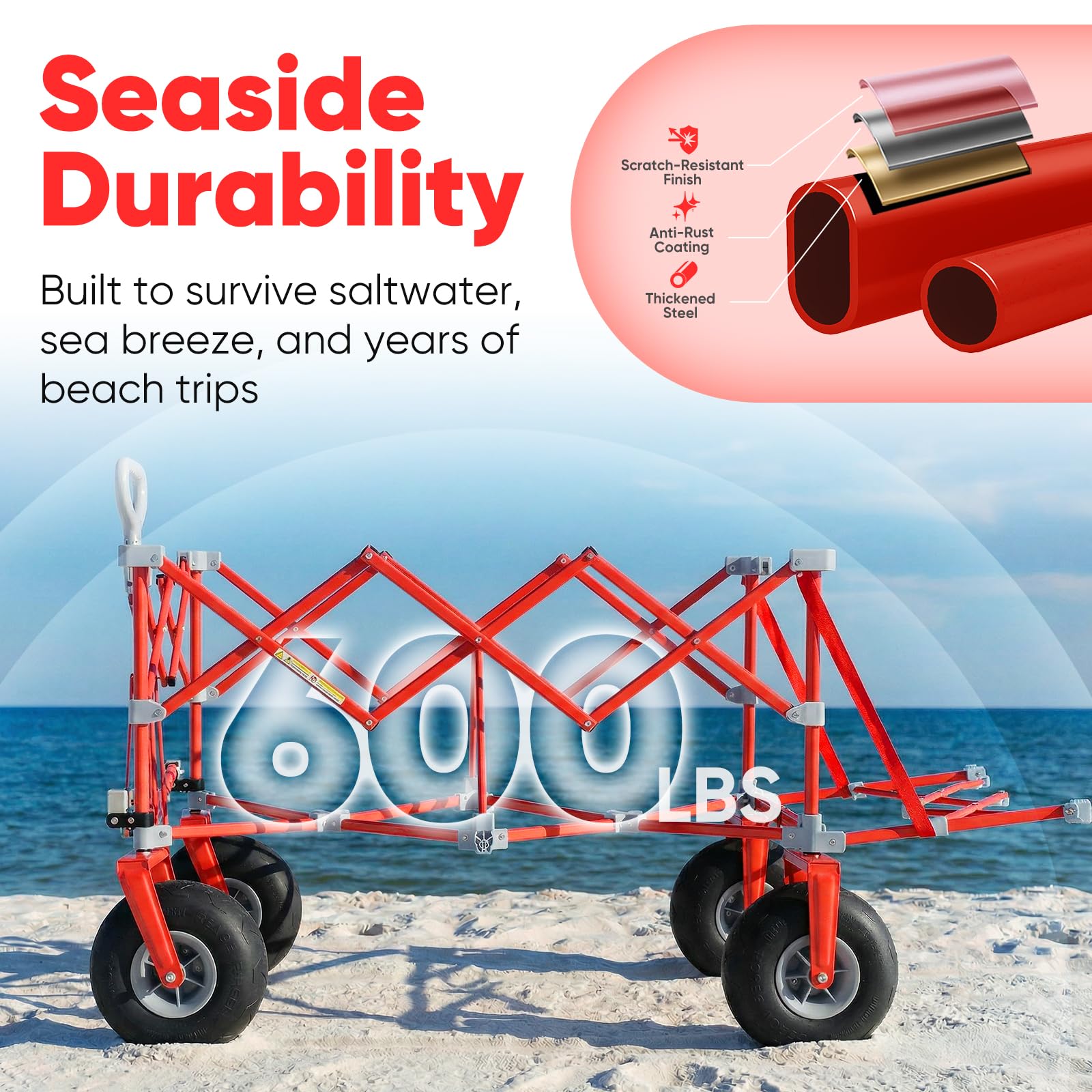 Heavy Duty Beach Wagon with 9" Big Sand