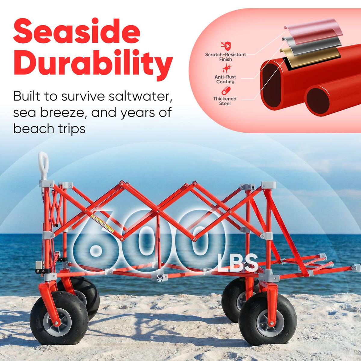 Heavy Duty Beach Wagon with 9" Big Sand