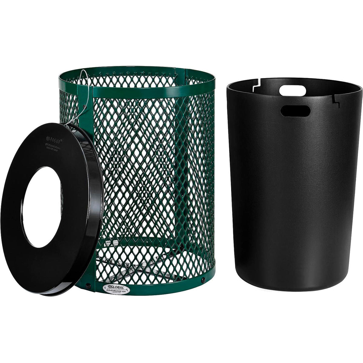 Outdoor Diamond Steel Trash Can