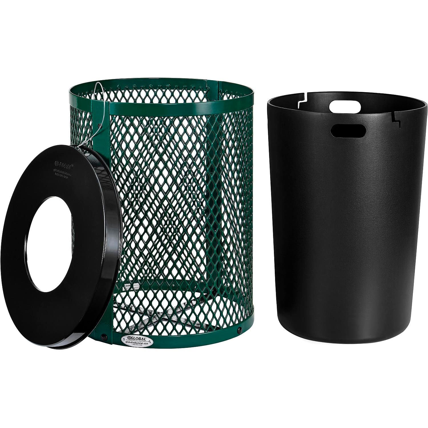 Outdoor Diamond Steel Trash Can